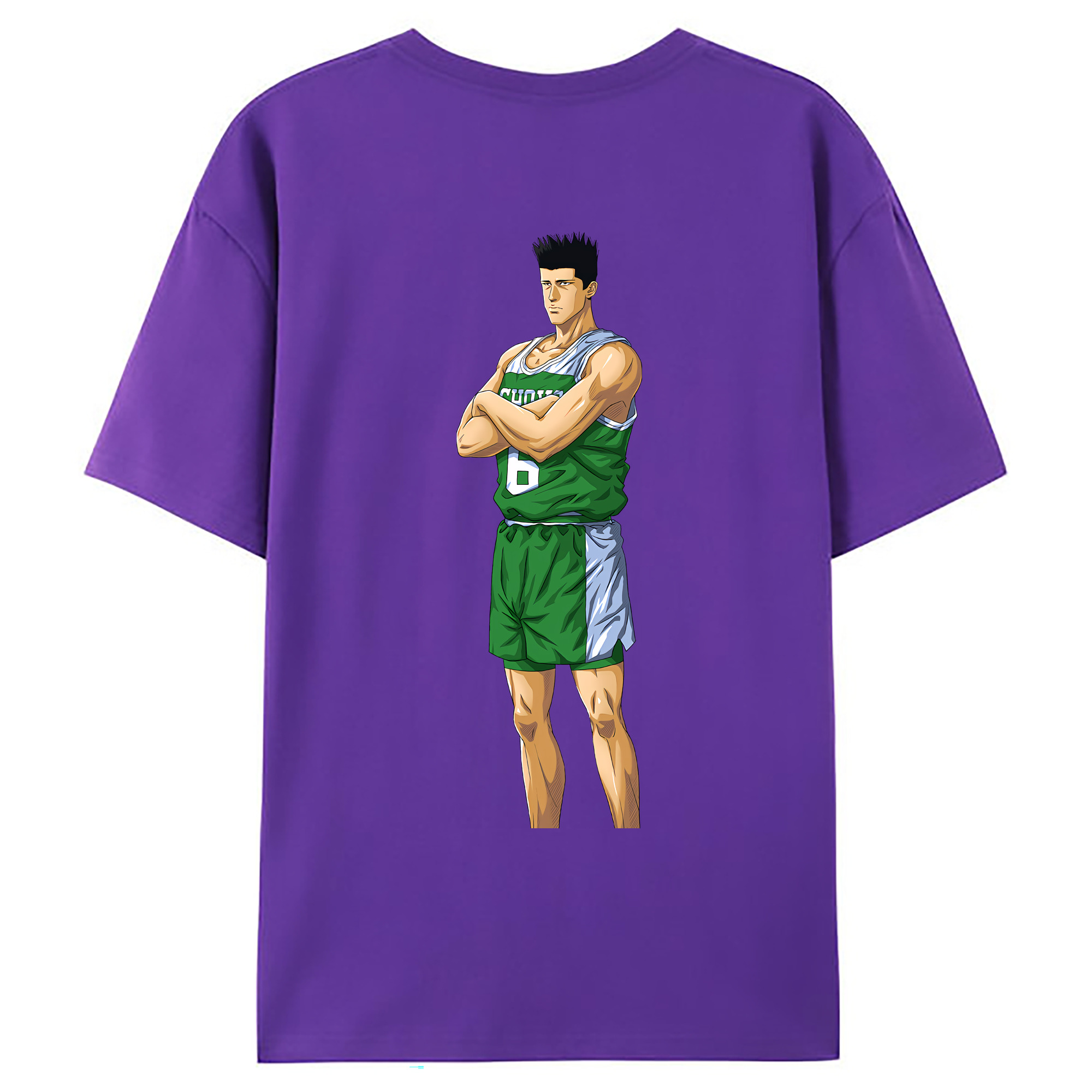 （画像用） SLAM DUNK／スラムダンク 綿100％ メンズ半袖Tシャツ（バックプリント） 通気性