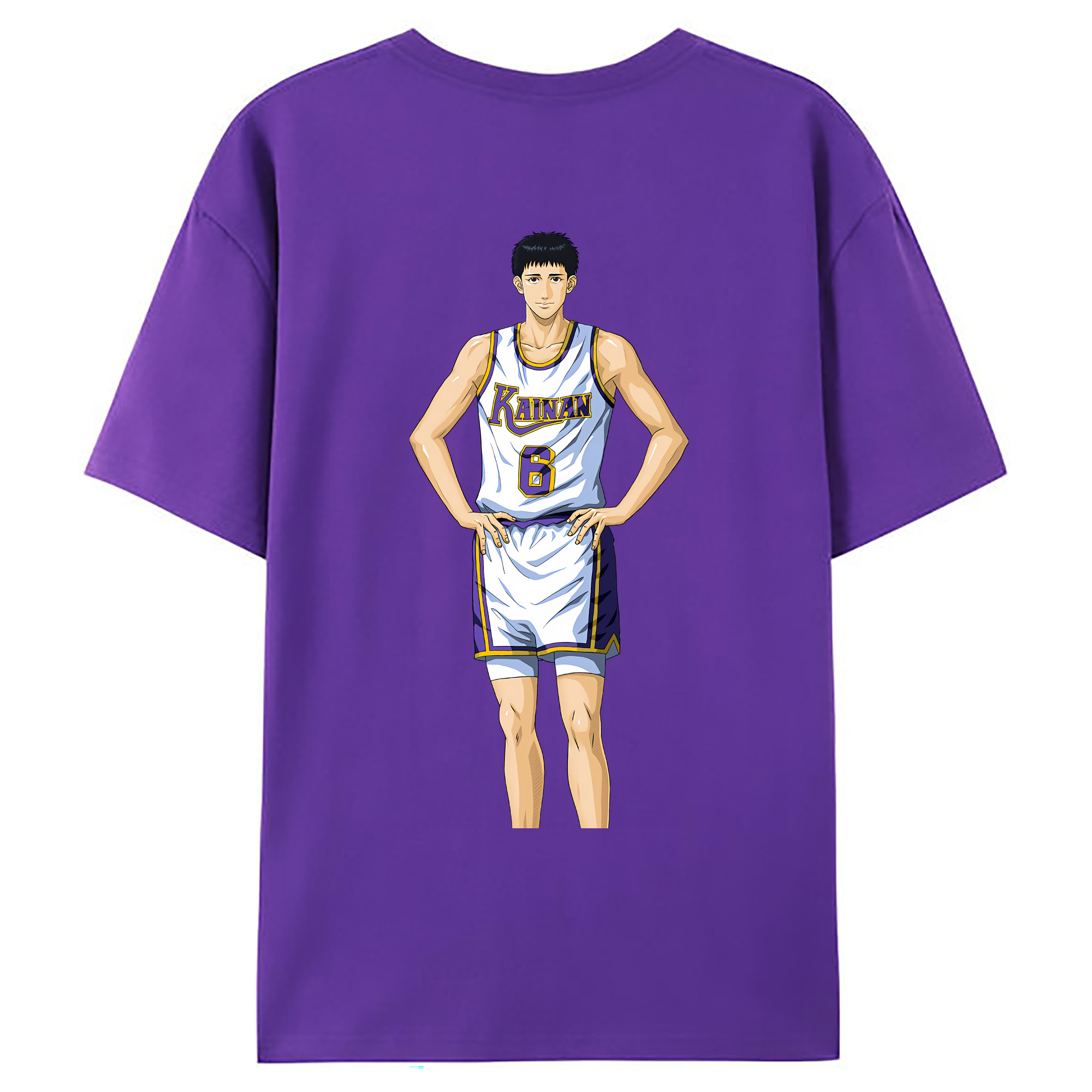 （画像用） SLAM DUNK／スラムダンク 綿100％ メンズ半袖Tシャツ（バックプリント） 通気性