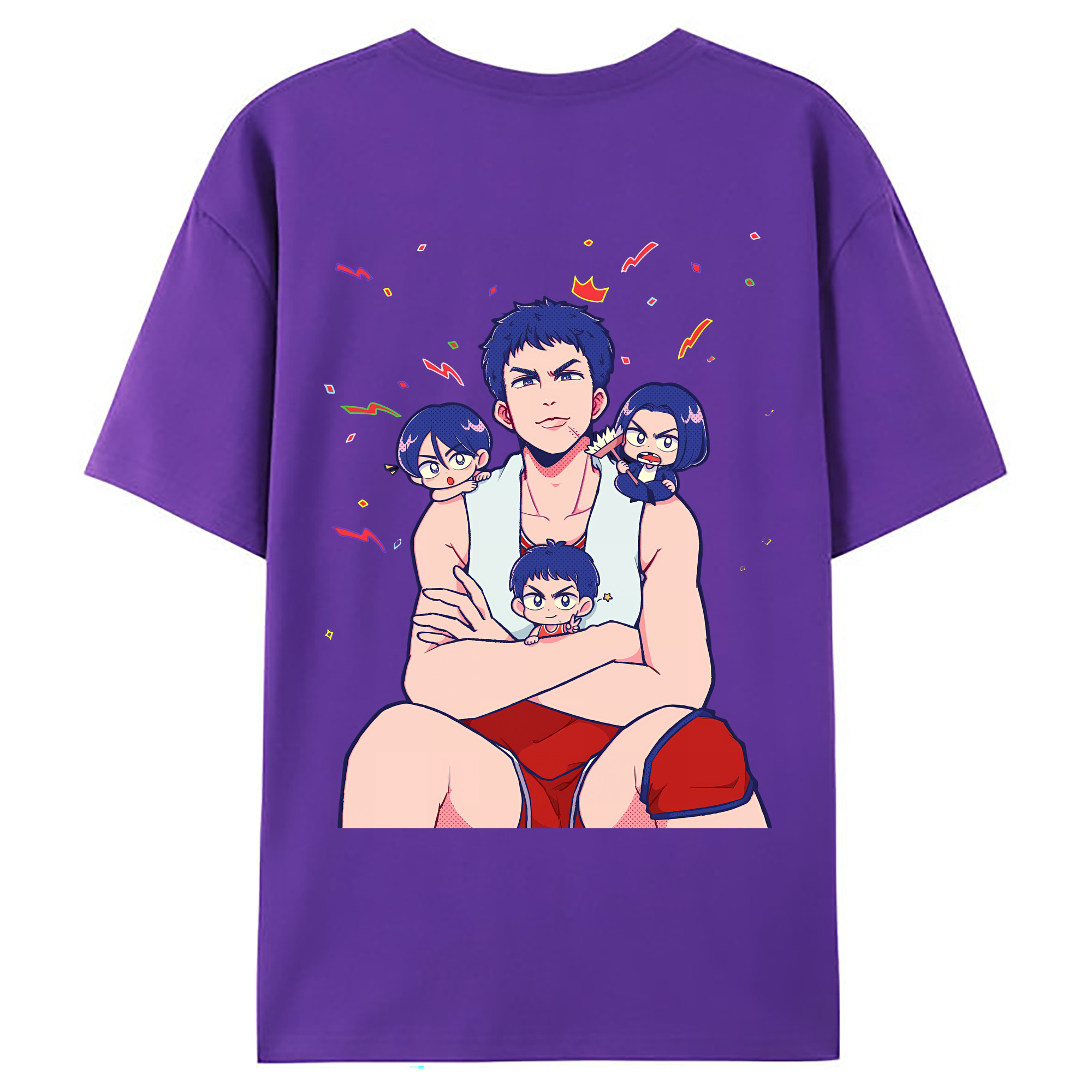 （画像用） SLAM DUNK／スラムダンク 綿100％ メンズ半袖Tシャツ（バックプリント） 通気性