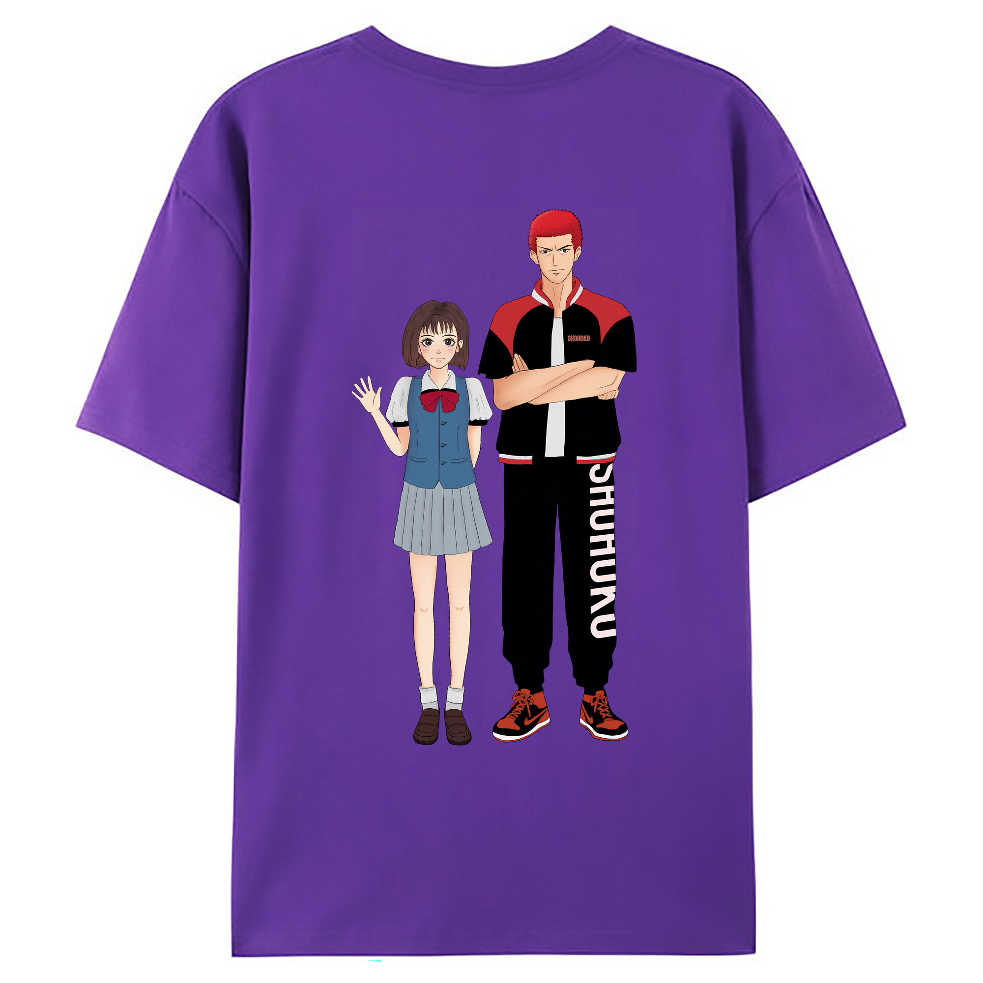 （画像用） SLAM DUNK／スラムダンク 綿100％ メンズ半袖Tシャツ（バックプリント） 通気性