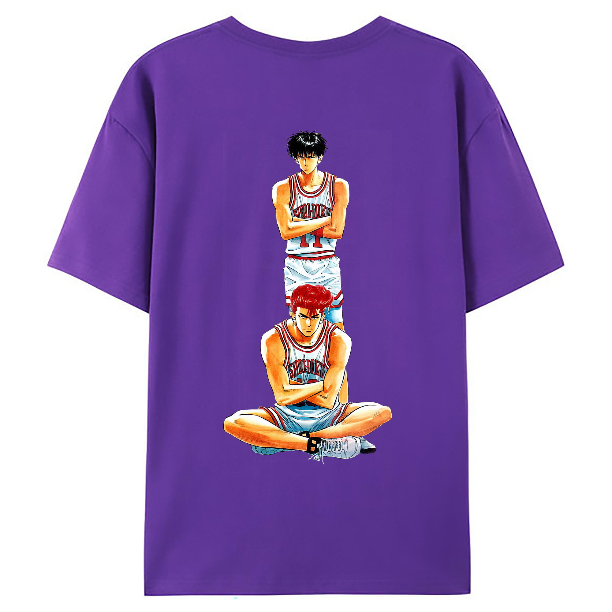 （画像用） SLAM DUNK／スラムダンク 綿100％ メンズ半袖Tシャツ（バックプリント） 通気性