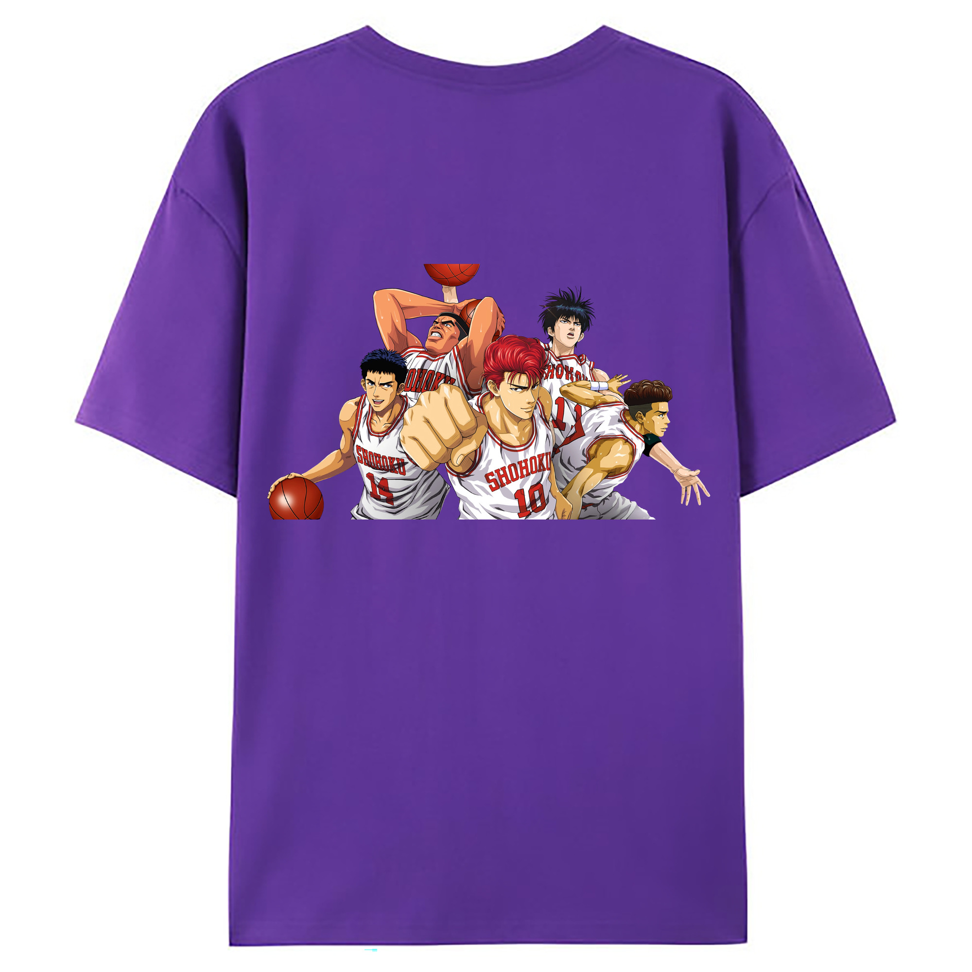 （画像用） SLAM DUNK／スラムダンク 綿100％ メンズ半袖Tシャツ（バックプリント） 通気性