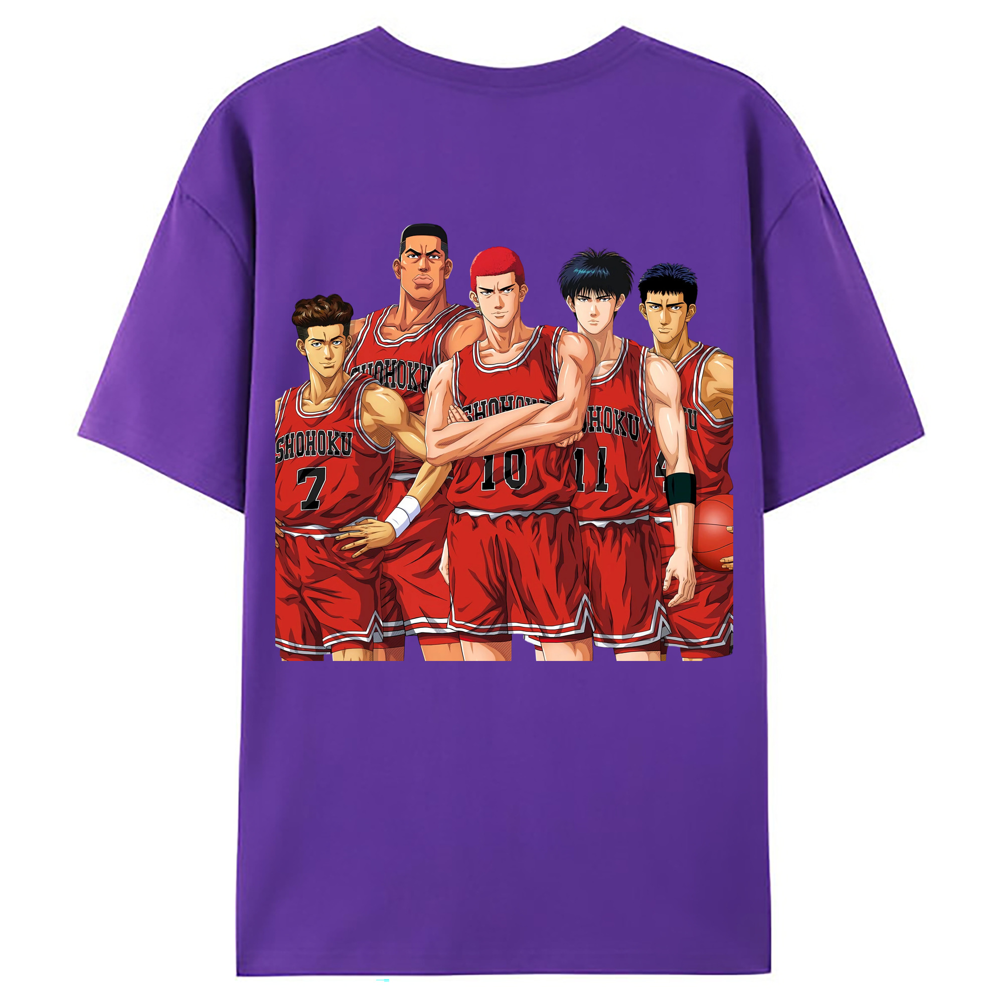 （画像用） SLAM DUNK／スラムダンク 綿100％ メンズ半袖Tシャツ（バックプリント） 通気性