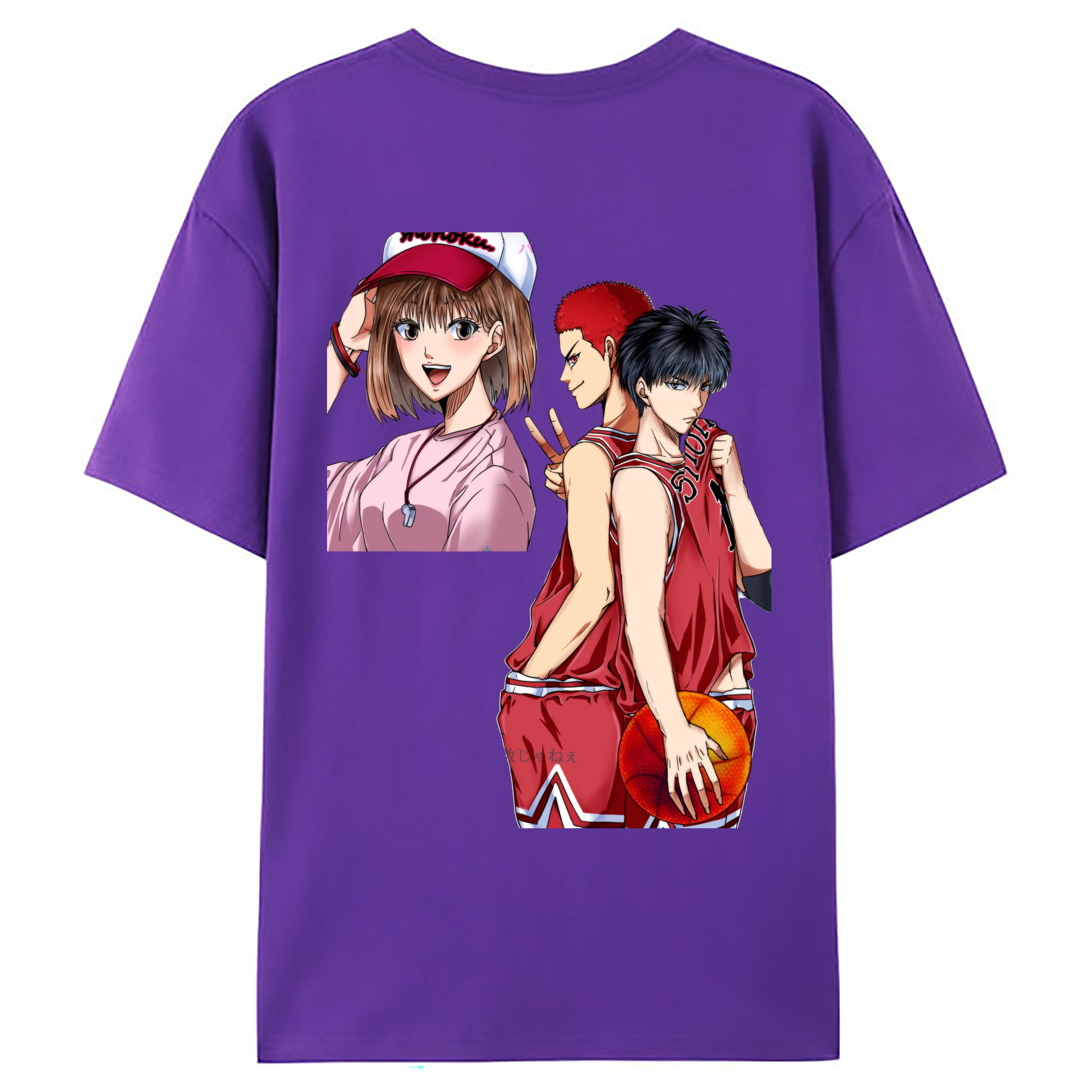 （画像用） SLAM DUNK／スラムダンク 綿100％ メンズ半袖Tシャツ（バックプリント） 通気性