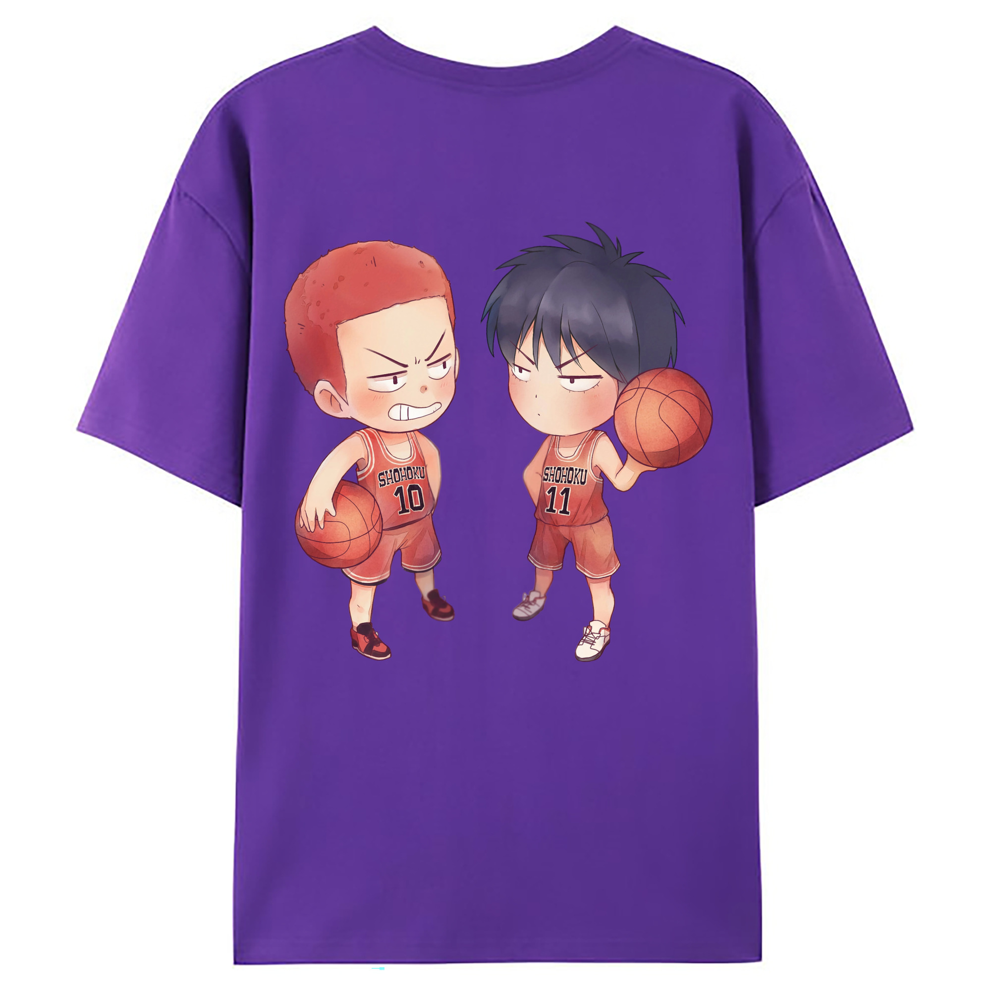 （画像用） SLAM DUNK／スラムダンク 綿100％ メンズ半袖Tシャツ（バックプリント） 通気性