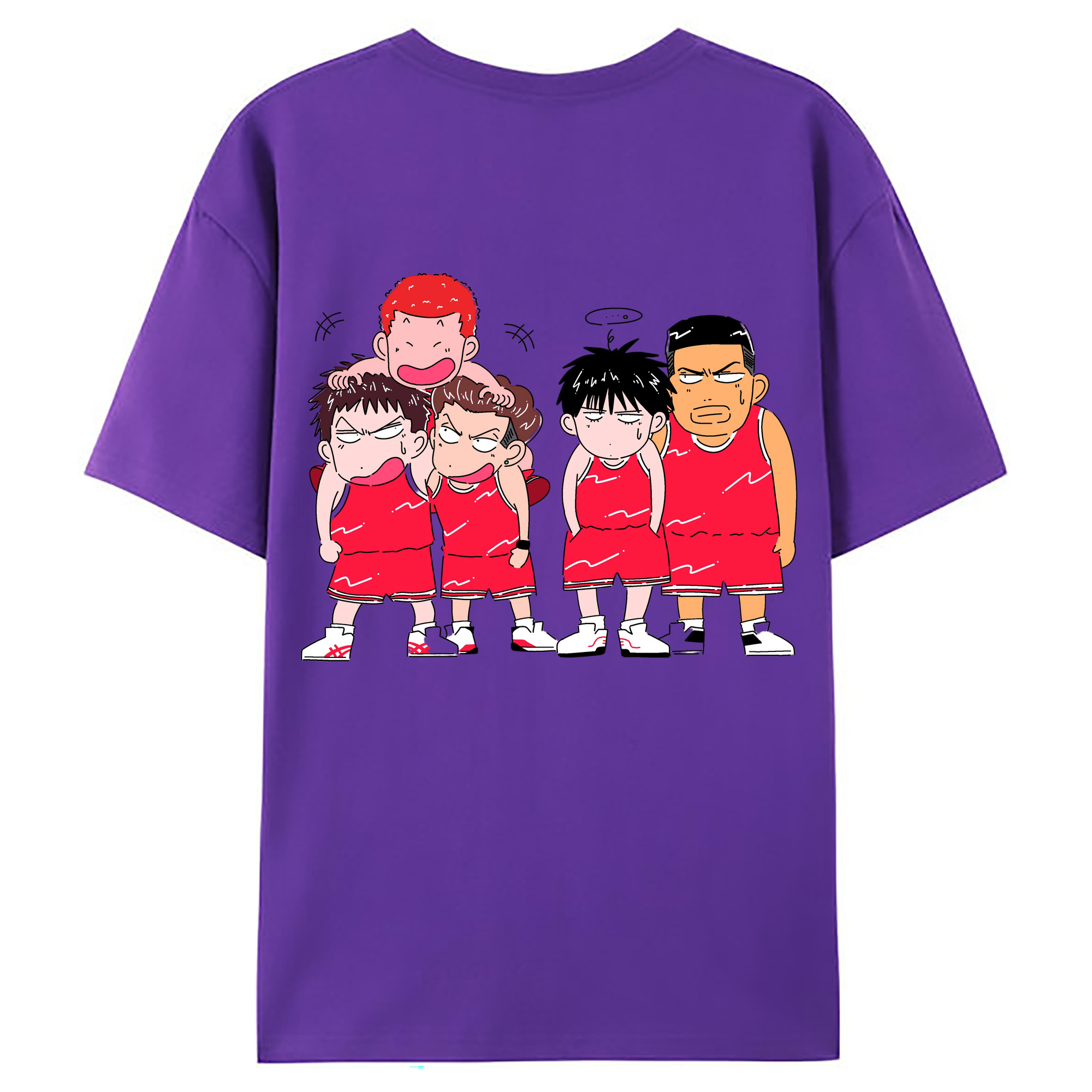 （画像用） SLAM DUNK／スラムダンク 綿100％ メンズ半袖Tシャツ（バックプリント） 通気性