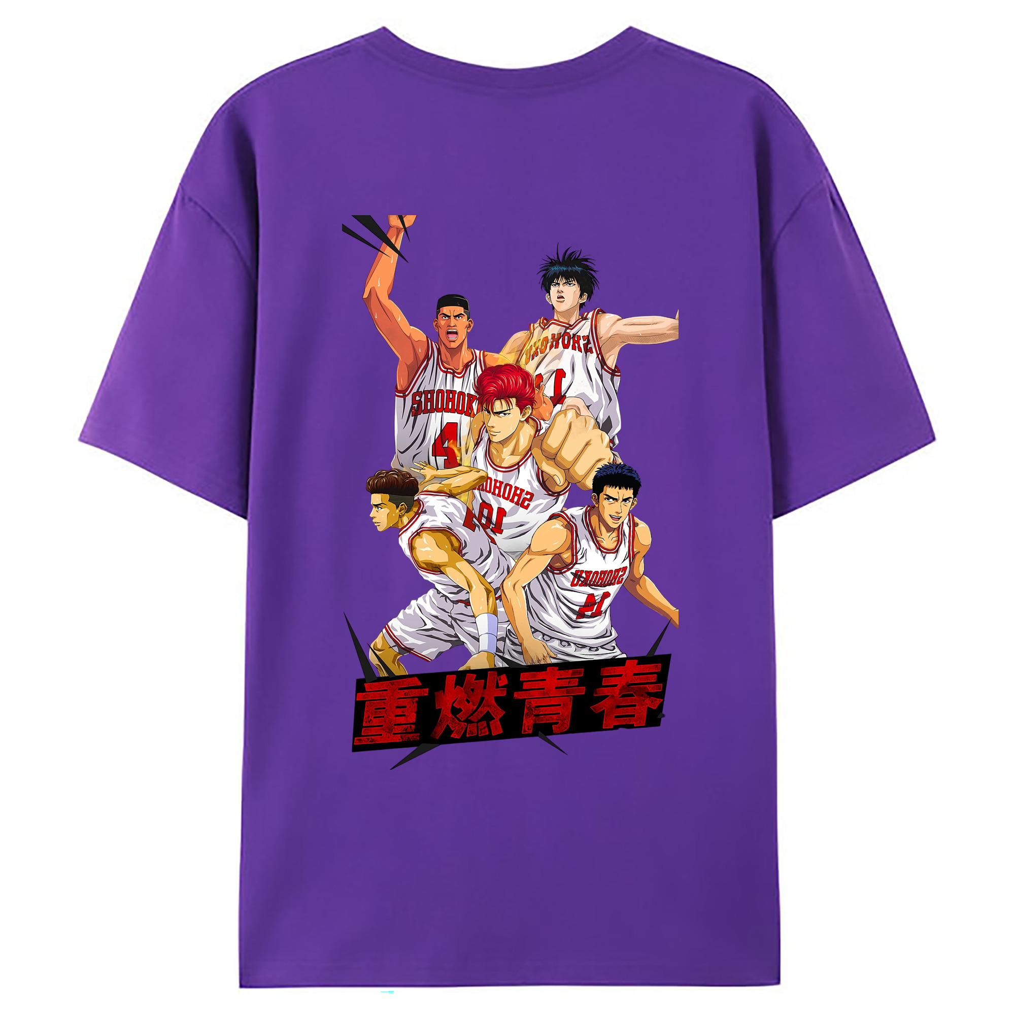 （画像用） SLAM DUNK／スラムダンク 綿100％ メンズ半袖Tシャツ（バックプリント） 通気性