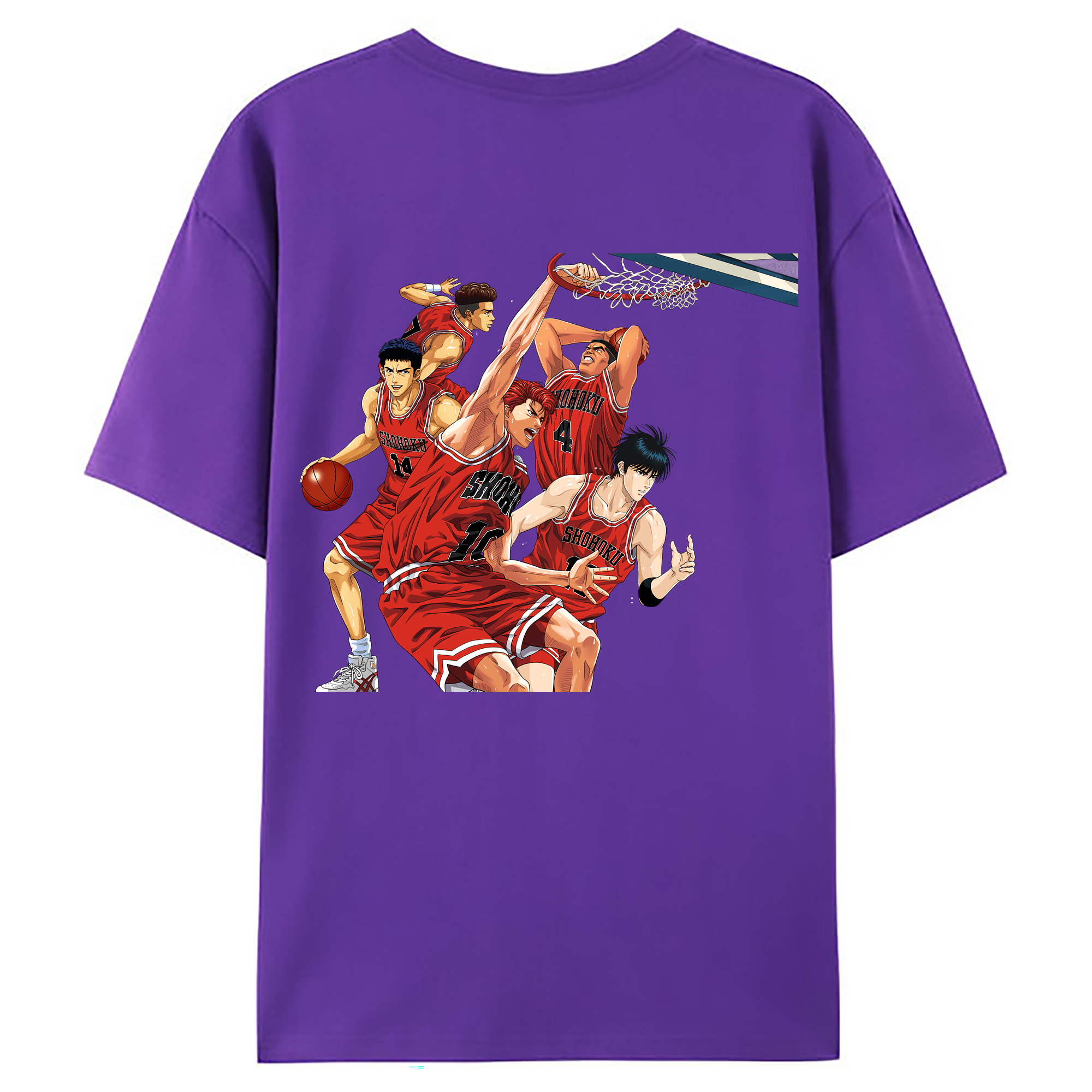 （画像用） SLAM DUNK／スラムダンク 綿100％ メンズ半袖Tシャツ（バックプリント） 通気性