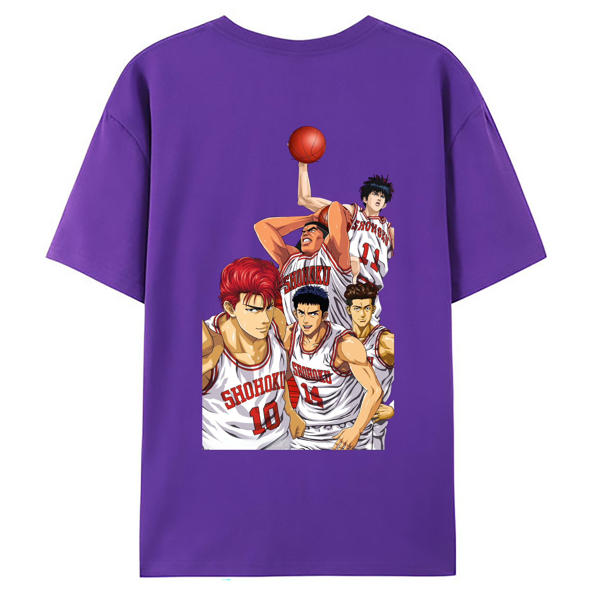 （画像用） SLAM DUNK／スラムダンク 綿100％ メンズ半袖Tシャツ（バックプリント） 通気性