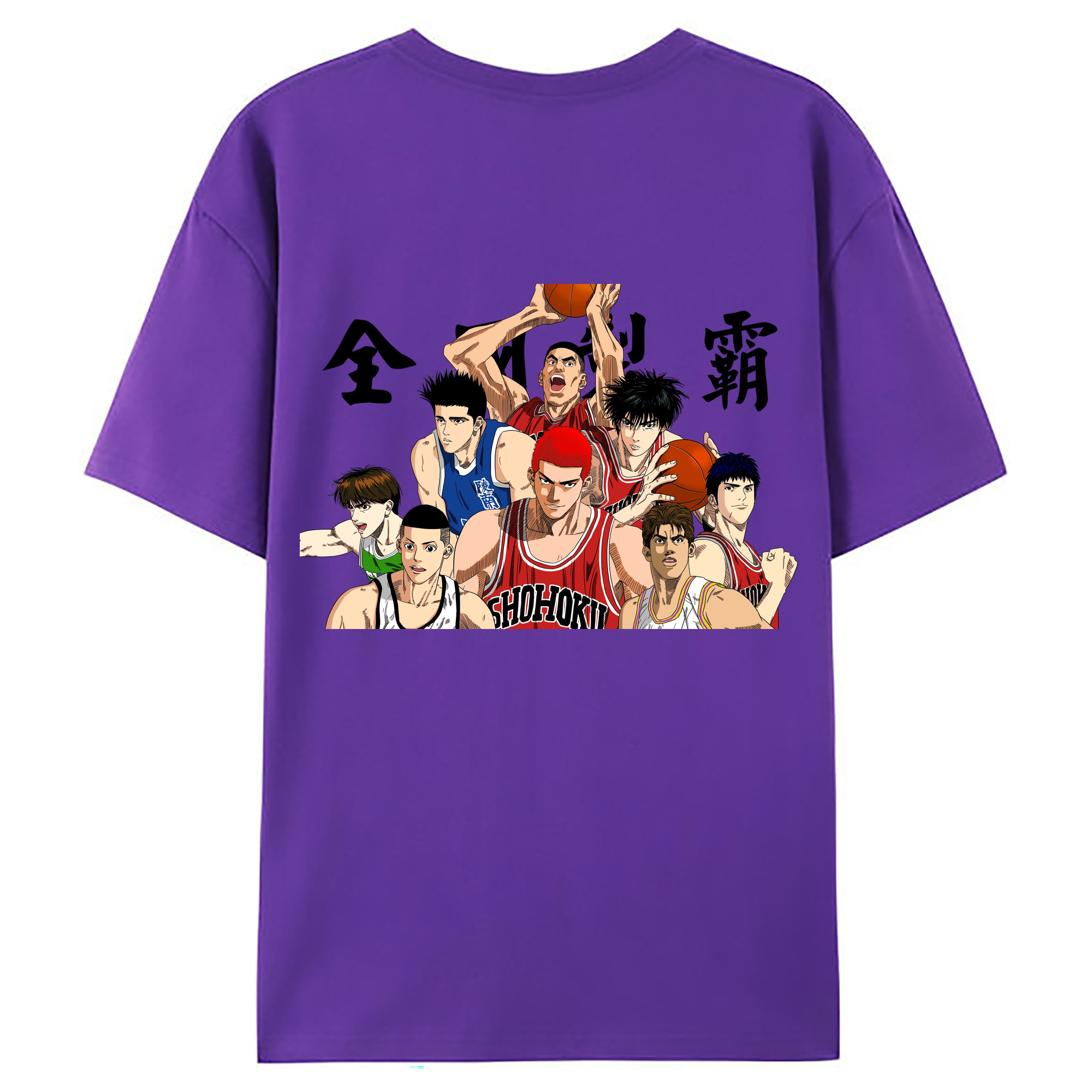 （画像用） SLAM DUNK／スラムダンク 綿100％ メンズ半袖Tシャツ（バックプリント） 通気性