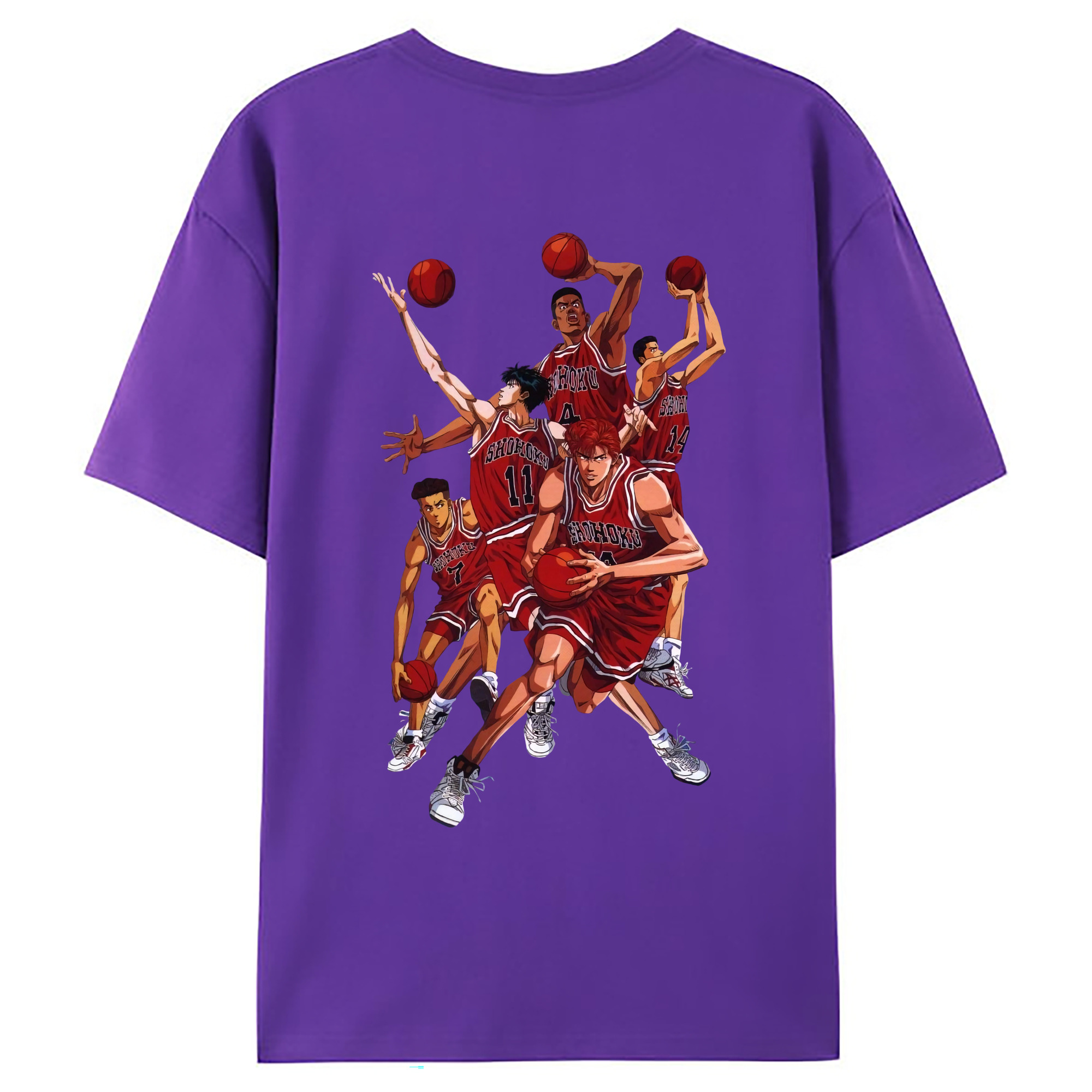 （画像用） SLAM DUNK／スラムダンク 綿100％ メンズ半袖Tシャツ（バックプリント） 通気性