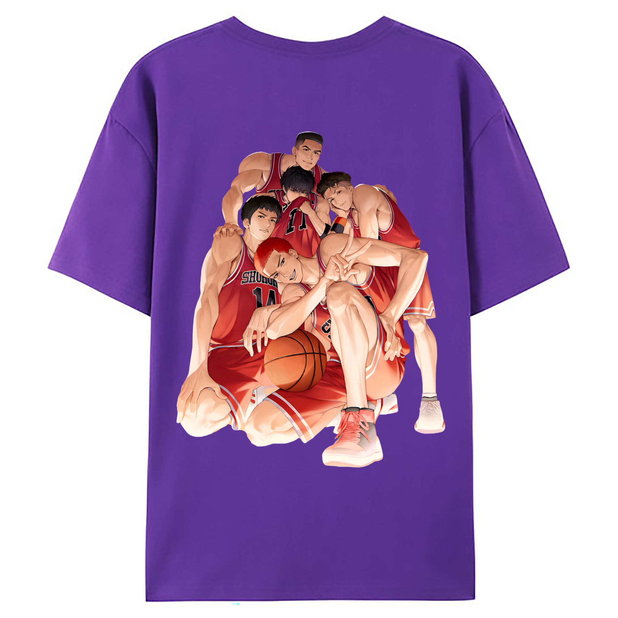 （画像用） SLAM DUNK／スラムダンク 綿100％ メンズ半袖Tシャツ（バックプリント） 通気性