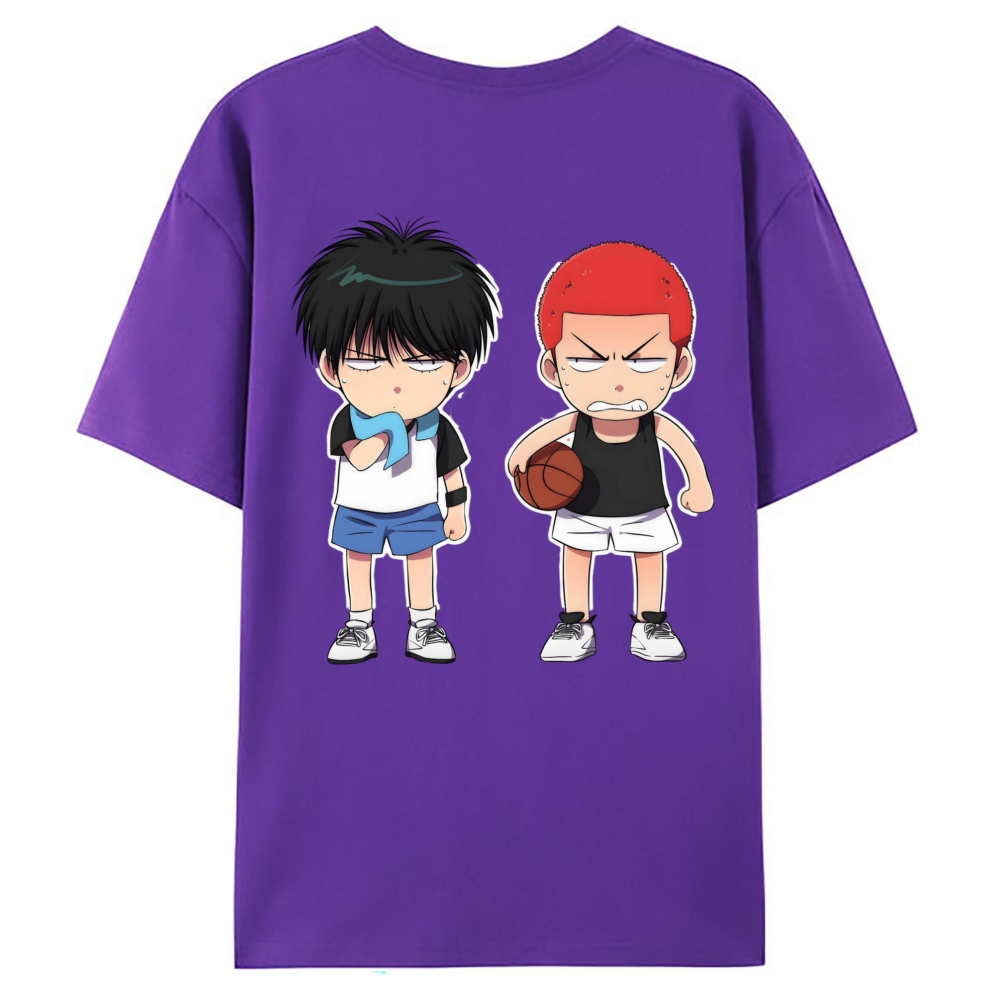 （画像用） SLAM DUNK／スラムダンク 綿100％ メンズ半袖Tシャツ（バックプリント） 通気性
