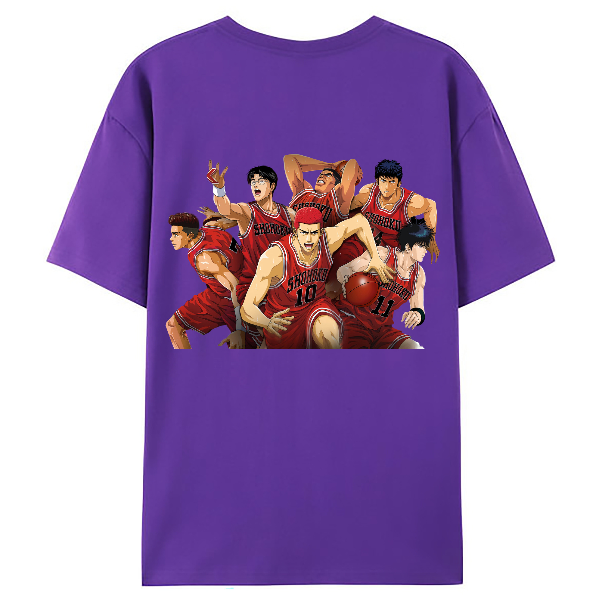 （画像用） SLAM DUNK／スラムダンク 綿100％ メンズ半袖Tシャツ（バックプリント） 通気性