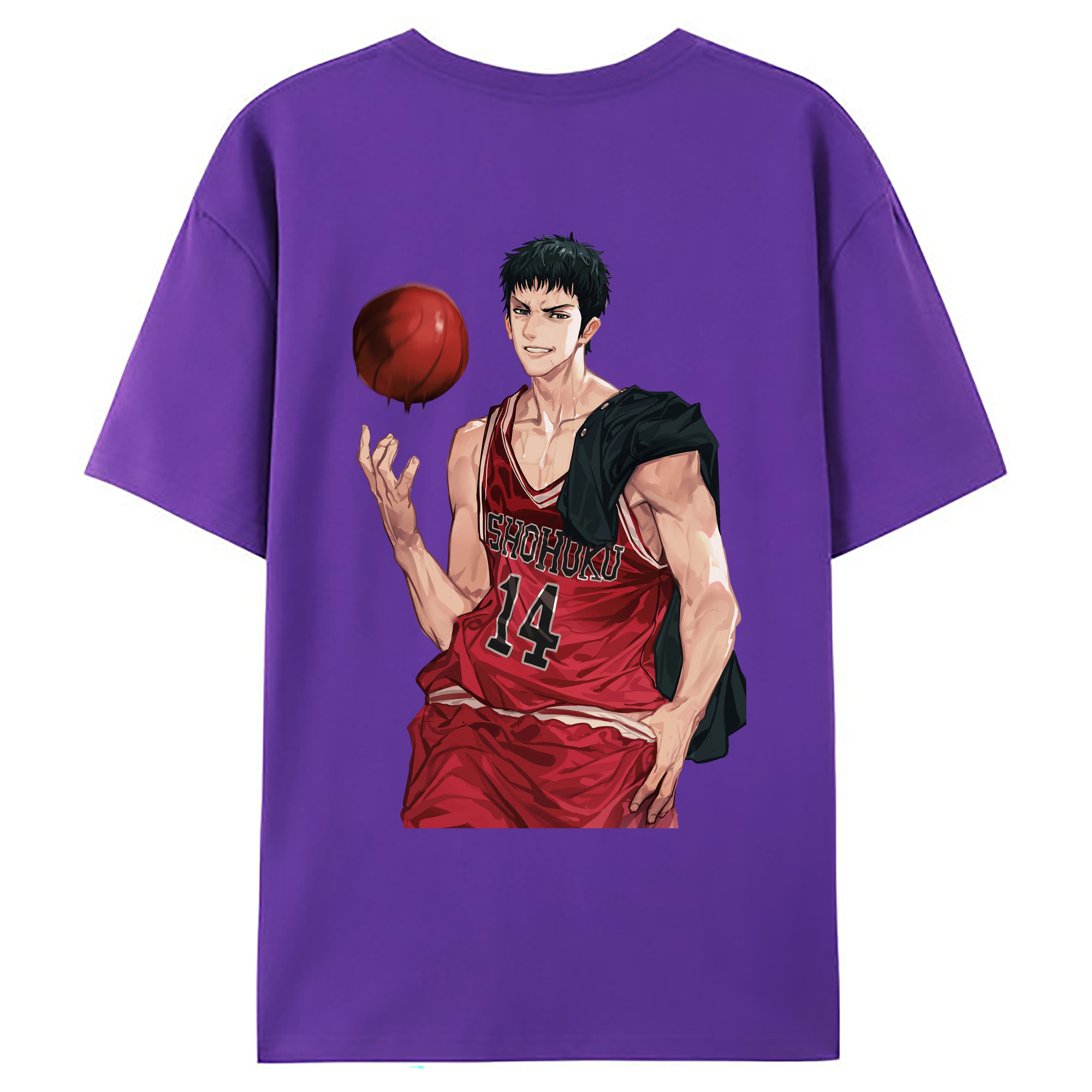 （画像用） SLAM DUNK／スラムダンク 綿100％ メンズ半袖Tシャツ（バックプリント） 通気性