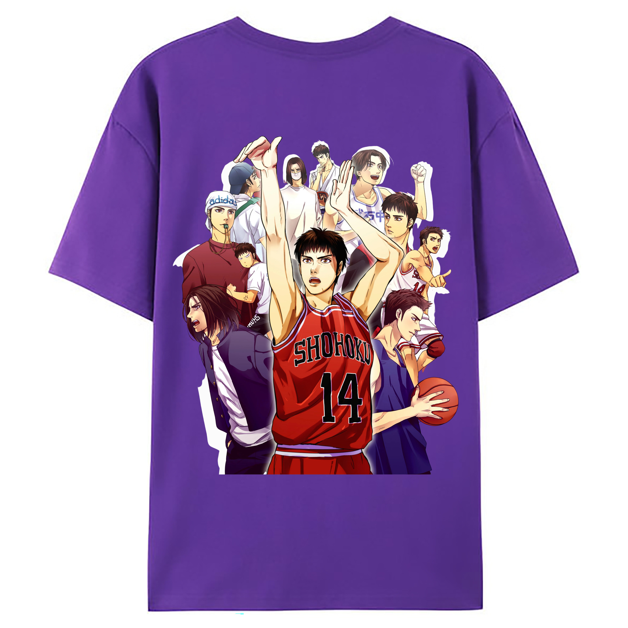 （画像用） SLAM DUNK／スラムダンク 綿100％ メンズ半袖Tシャツ（バックプリント） 通気性