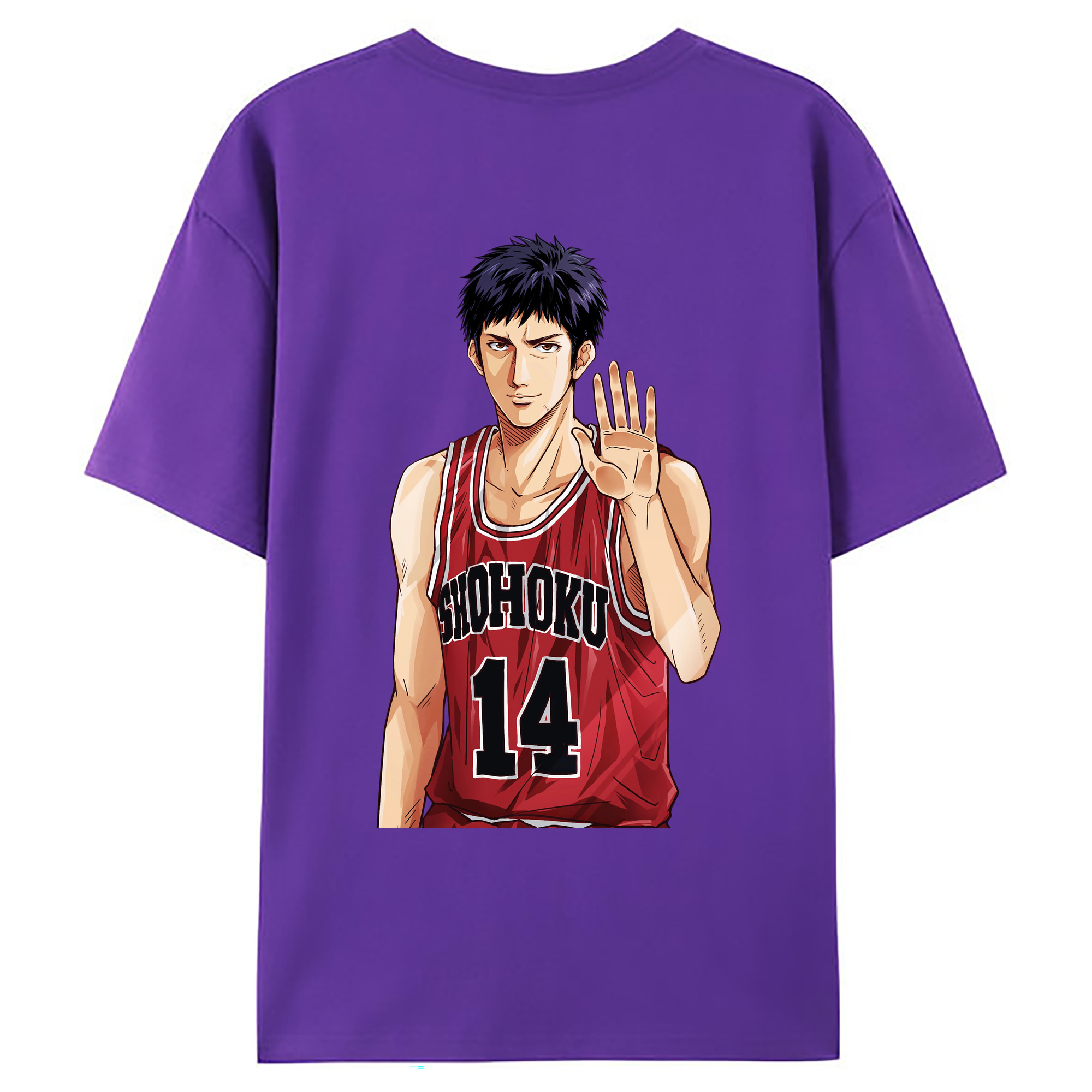 （画像用） SLAM DUNK／スラムダンク 綿100％ メンズ半袖Tシャツ（バックプリント） 通気性