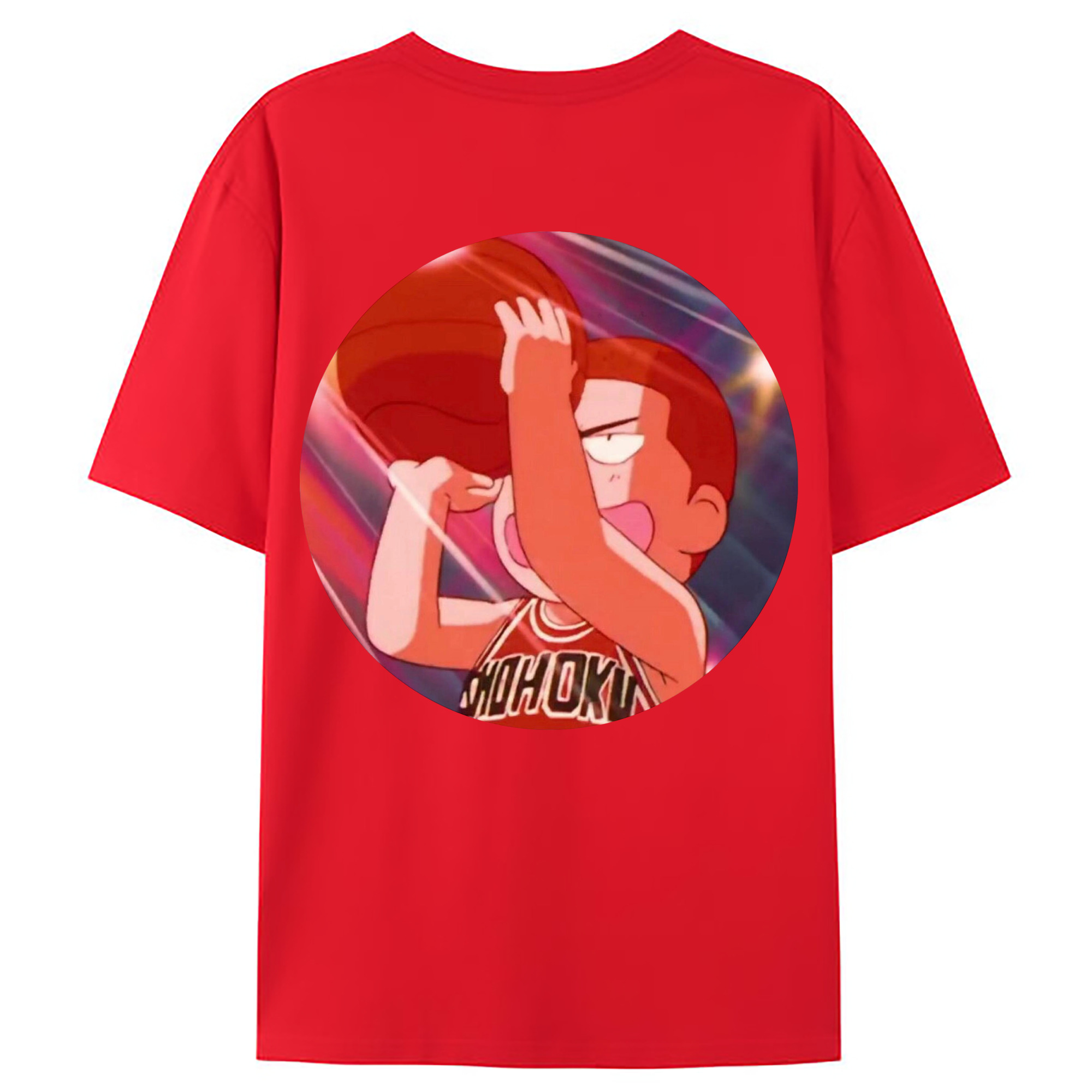 （画像用） SLAM DUNK／スラムダンク 綿100％ メンズ半袖Tシャツ（バックプリント） 通気性