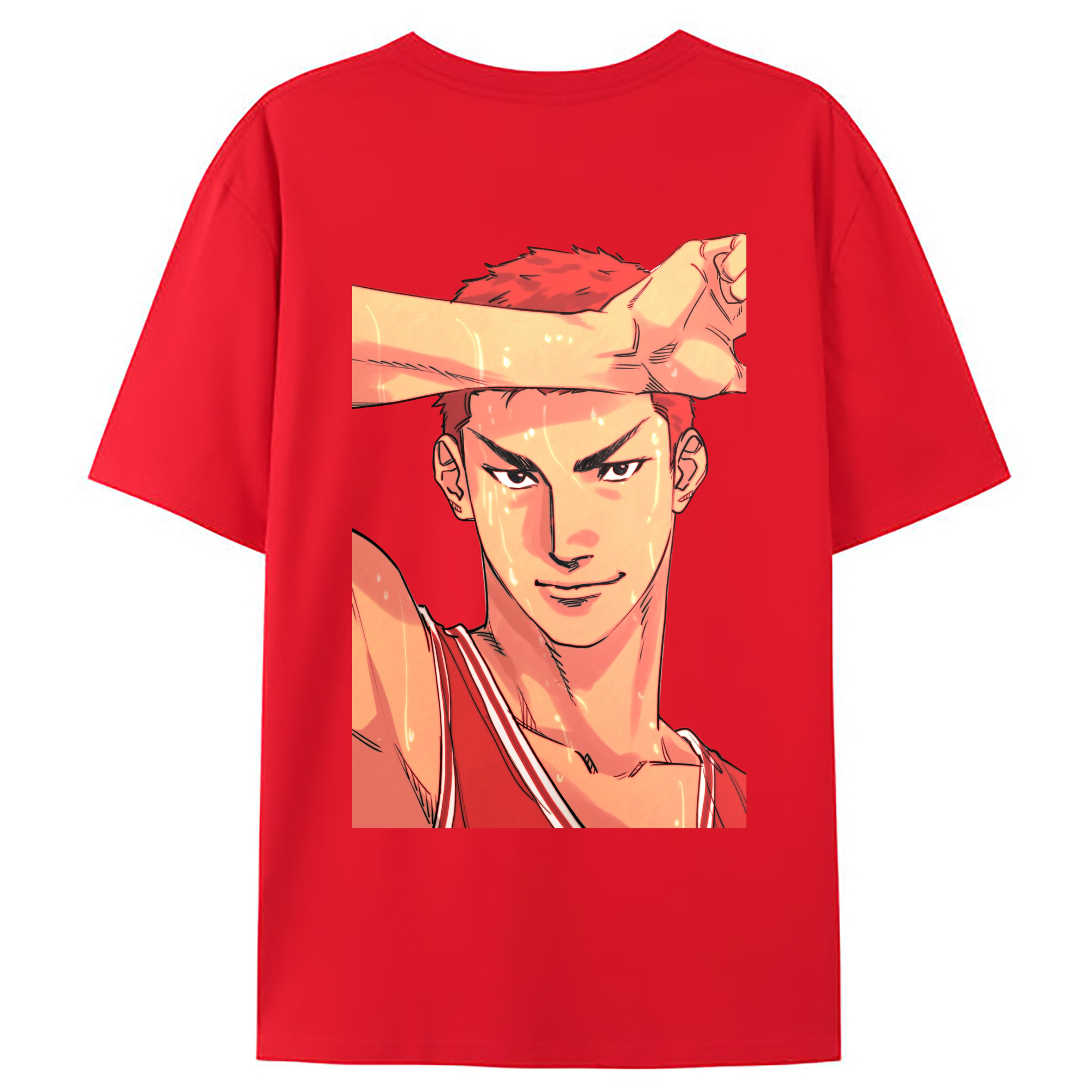 （画像用） SLAM DUNK／スラムダンク 綿100％ メンズ半袖Tシャツ（バックプリント） 通気性
