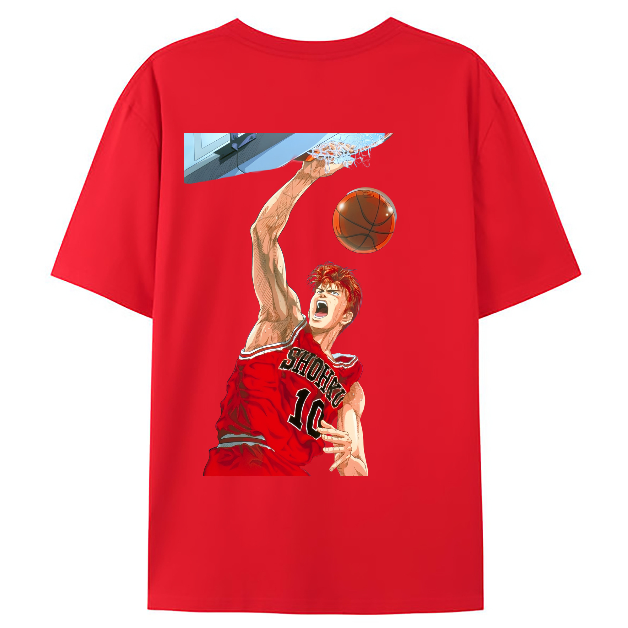 （画像用） SLAM DUNK／スラムダンク 綿100％ メンズ半袖Tシャツ（バックプリント） 通気性