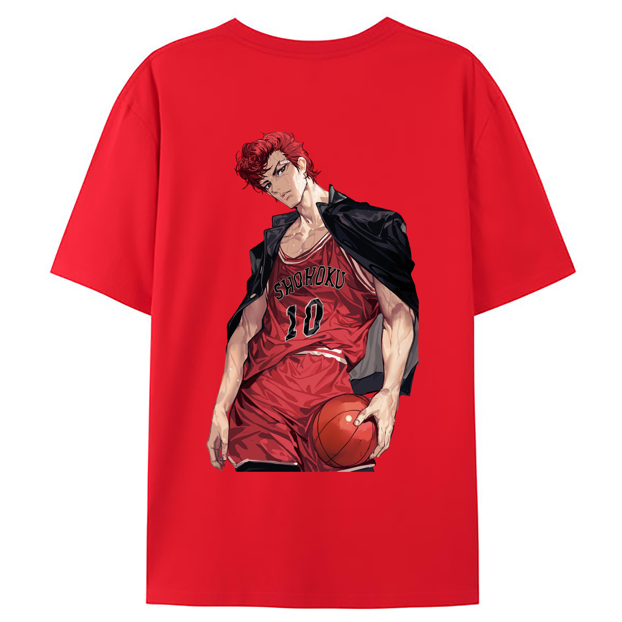 （画像用） SLAM DUNK／スラムダンク 綿100％ メンズ半袖Tシャツ（バックプリント） 通気性