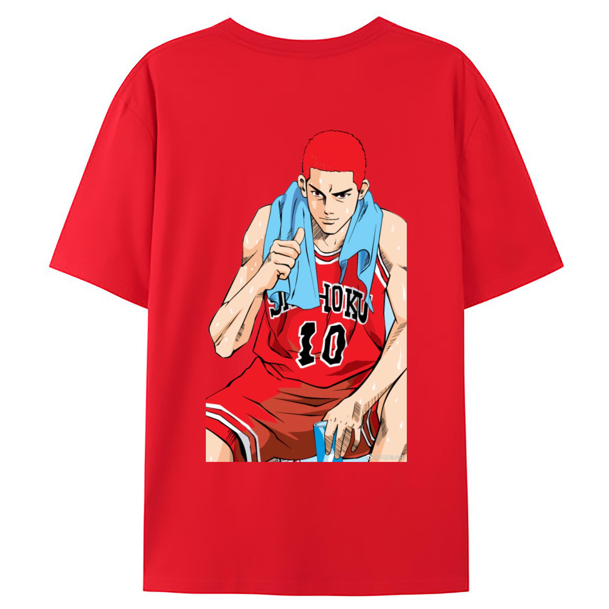 （画像用） SLAM DUNK／スラムダンク 綿100％ メンズ半袖Tシャツ（バックプリント） 通気性