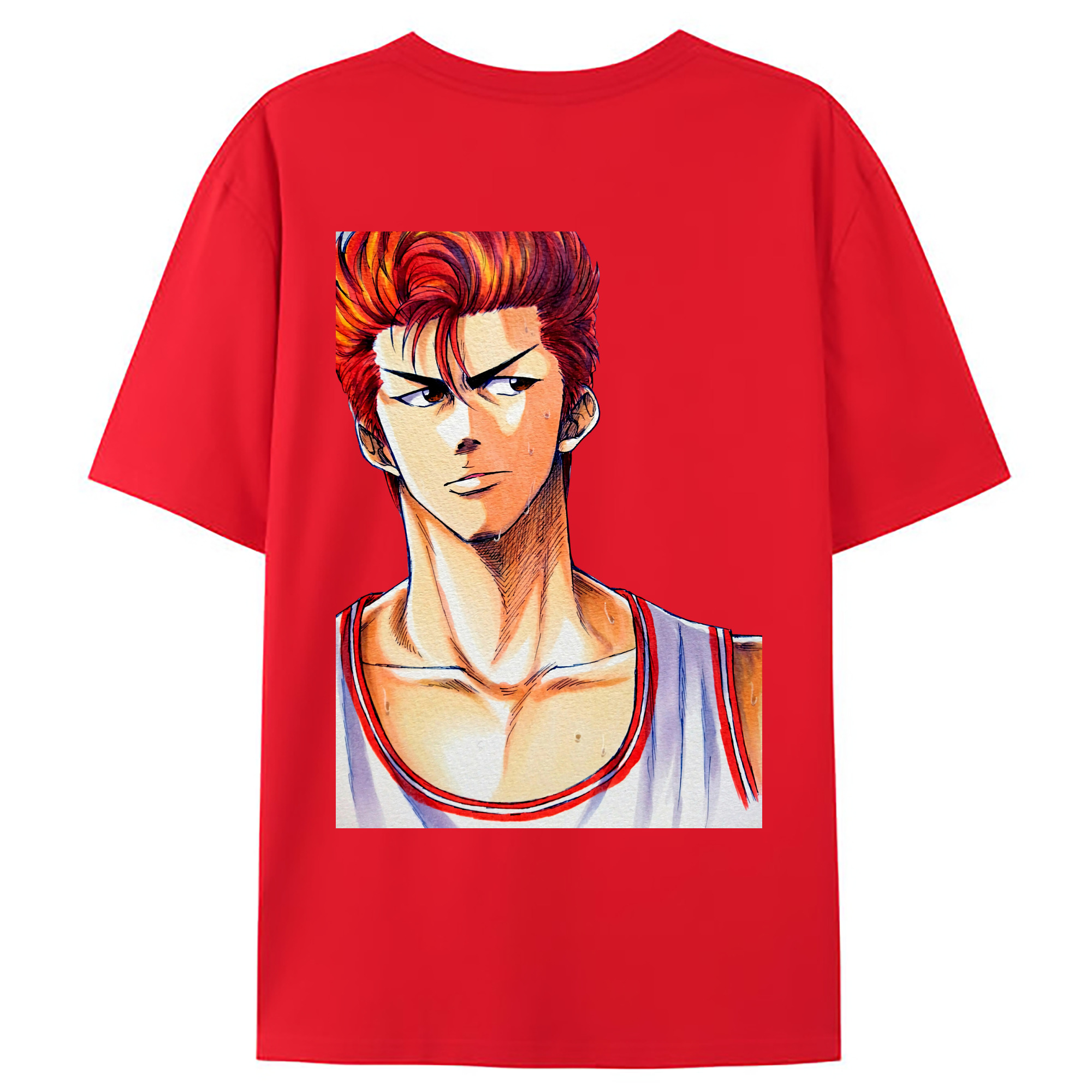 （画像用） SLAM DUNK／スラムダンク 綿100％ メンズ半袖Tシャツ（バックプリント） 通気性