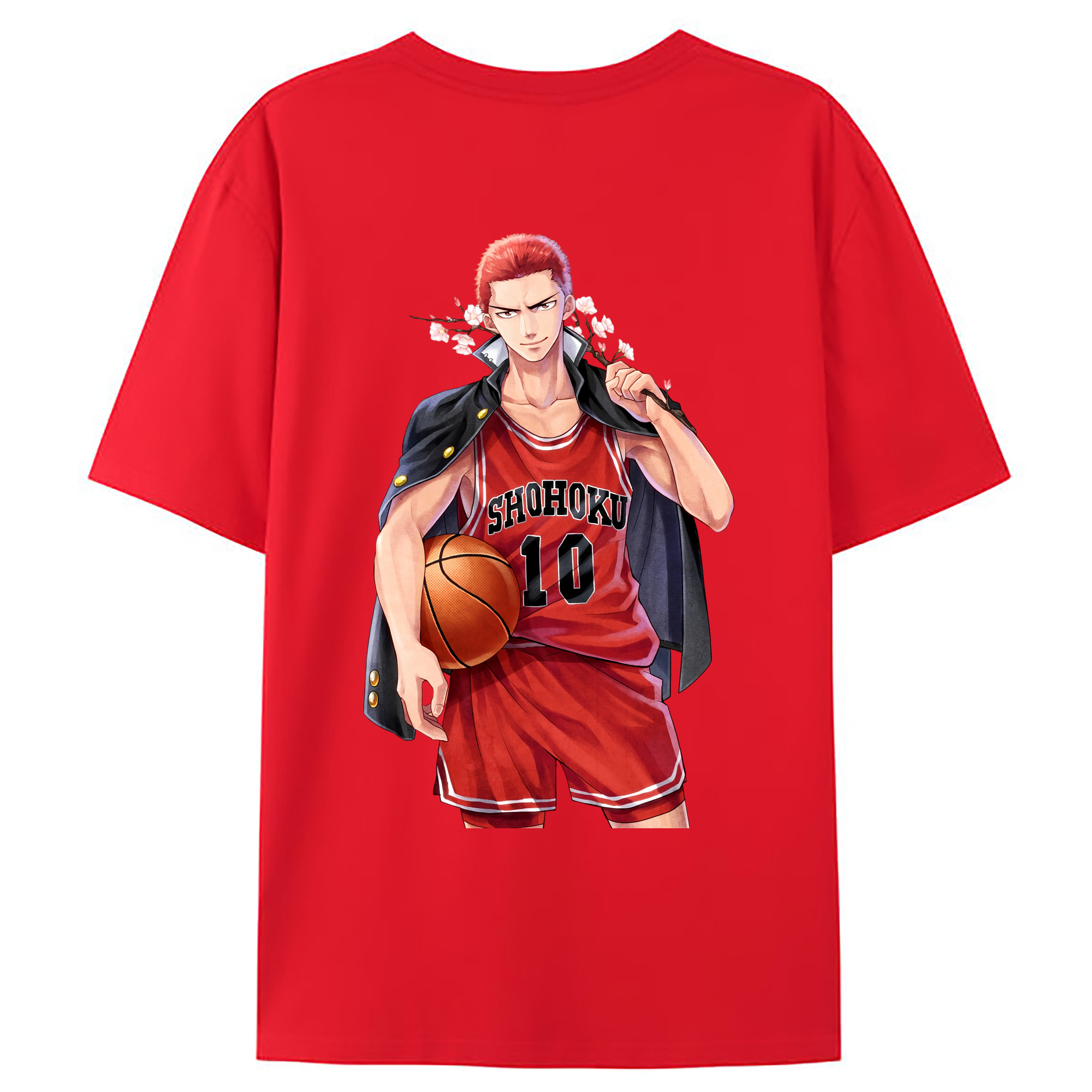 （画像用） SLAM DUNK／スラムダンク 綿100％ メンズ半袖Tシャツ（バックプリント） 通気性