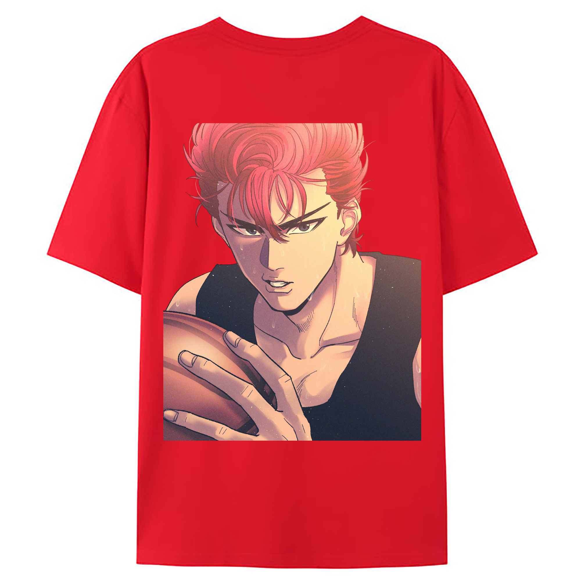 （画像用） SLAM DUNK／スラムダンク 綿100％ メンズ半袖Tシャツ（バックプリント） 通気性