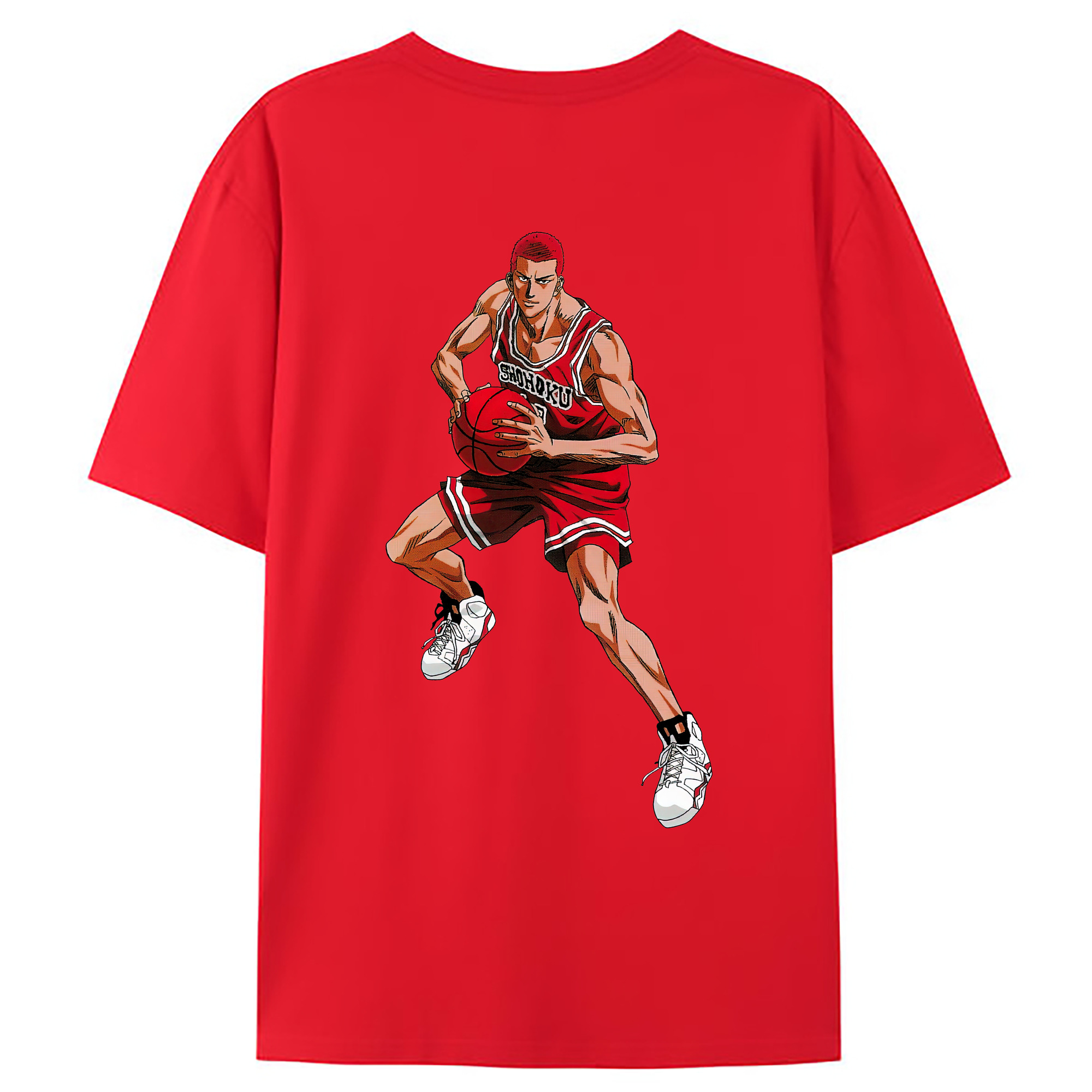 （画像用） SLAM DUNK／スラムダンク 綿100％ メンズ半袖Tシャツ（バックプリント） 通気性