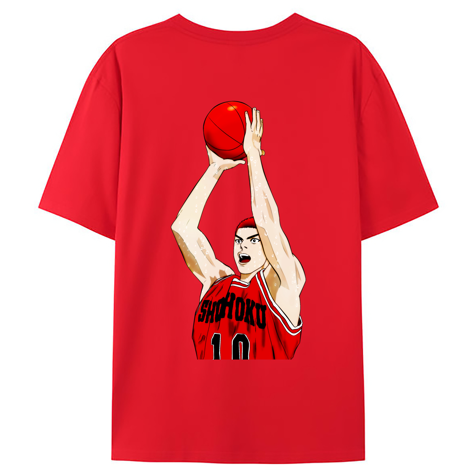 （画像用） SLAM DUNK／スラムダンク 綿100％ メンズ半袖Tシャツ（バックプリント） 通気性