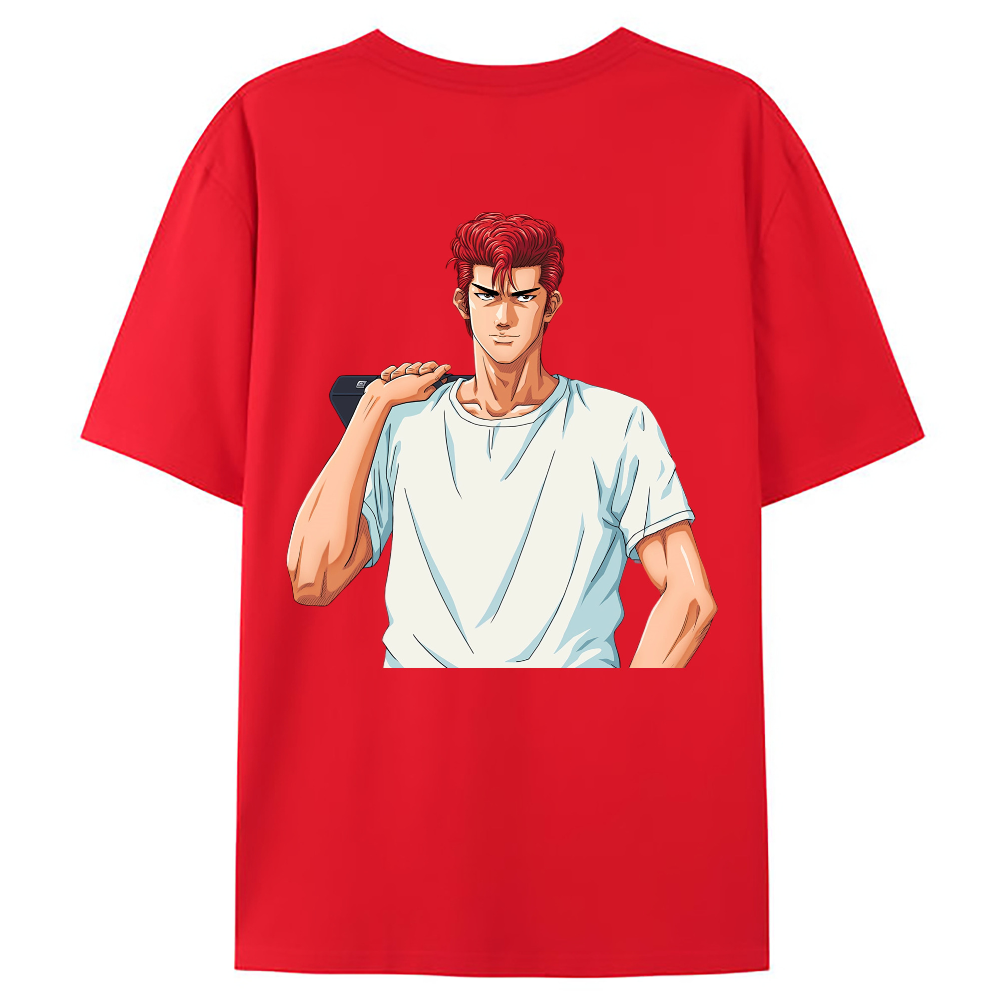 （画像用） SLAM DUNK／スラムダンク 綿100％ メンズ半袖Tシャツ（バックプリント） 通気性