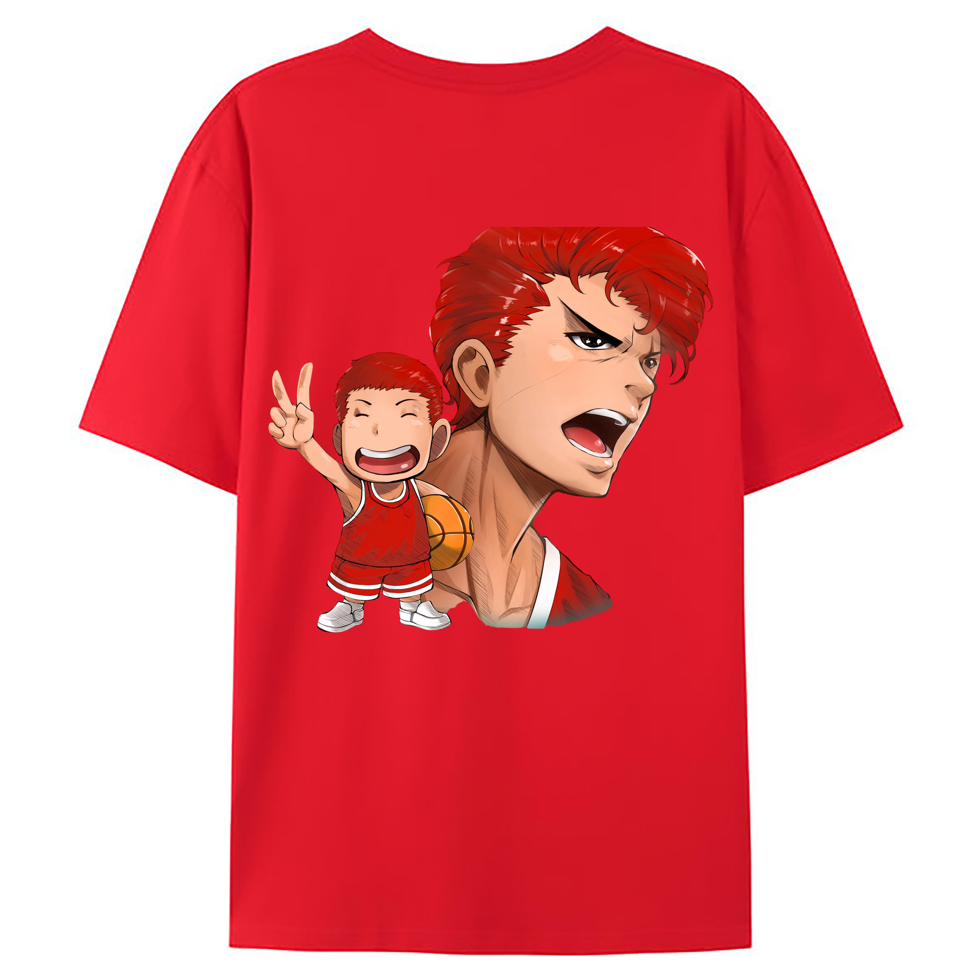 （画像用） SLAM DUNK／スラムダンク 綿100％ メンズ半袖Tシャツ（バックプリント） 通気性