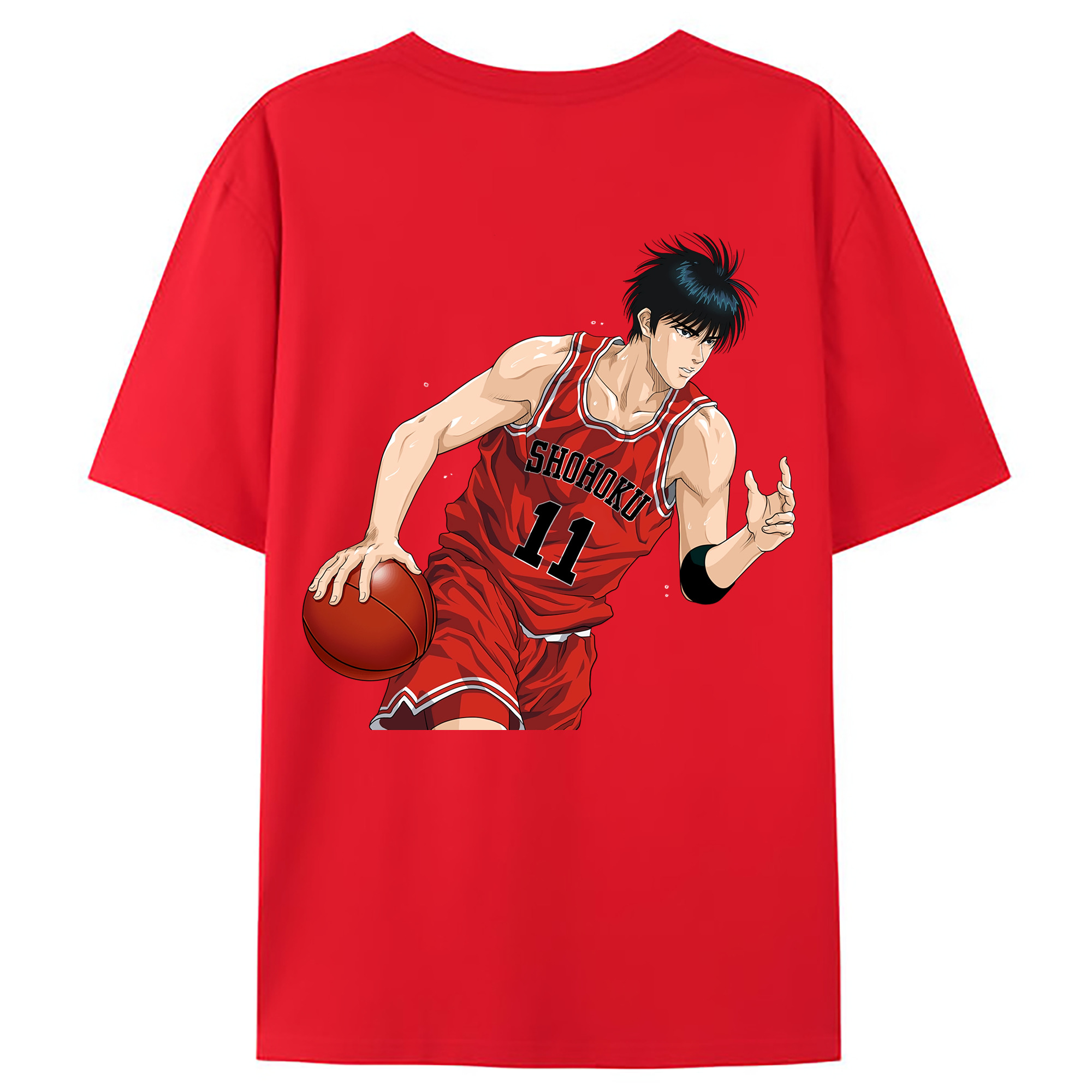 （画像用） SLAM DUNK／スラムダンク 綿100％ メンズ半袖Tシャツ（バックプリント） 通気性