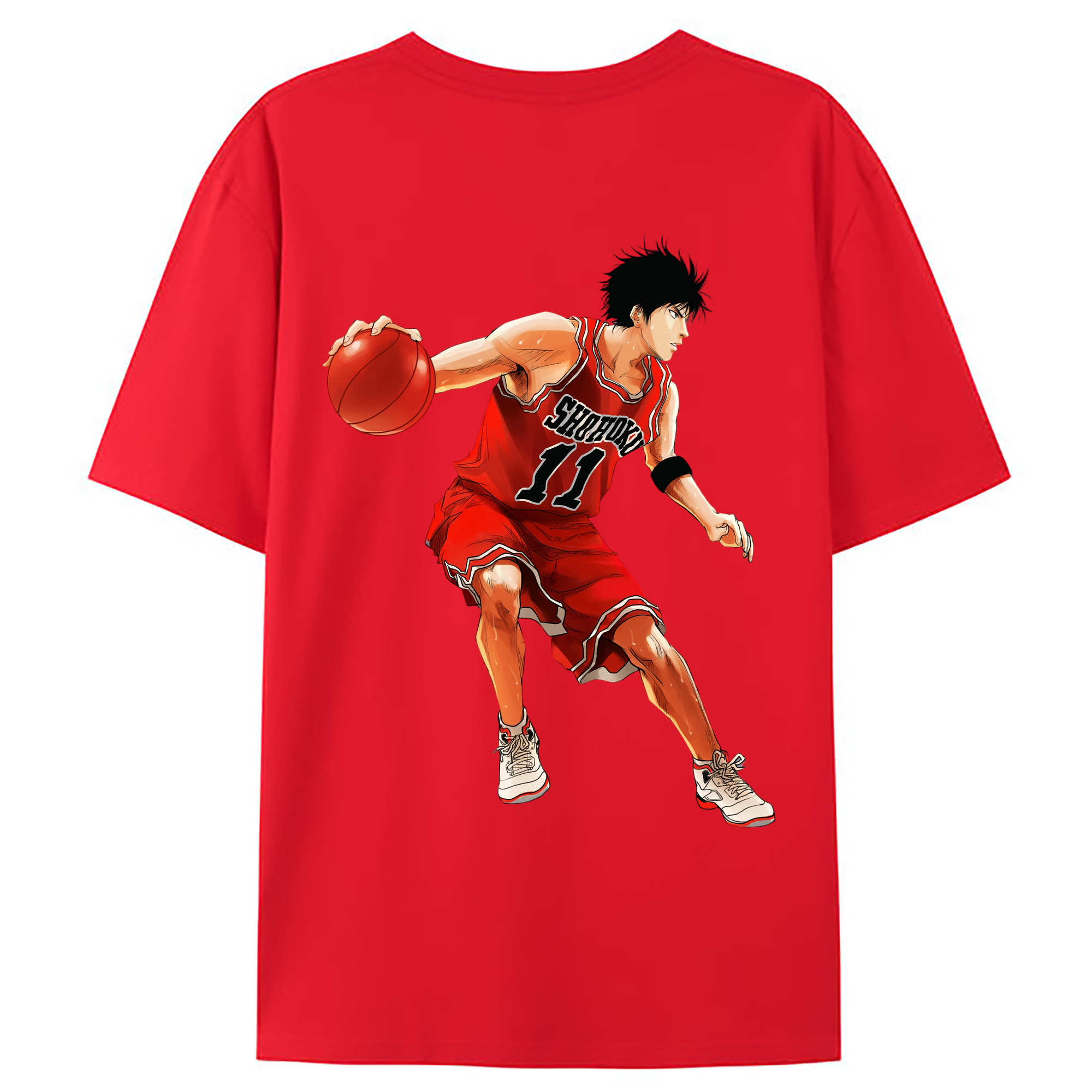 （画像用） SLAM DUNK／スラムダンク 綿100％ メンズ半袖Tシャツ（バックプリント） 通気性