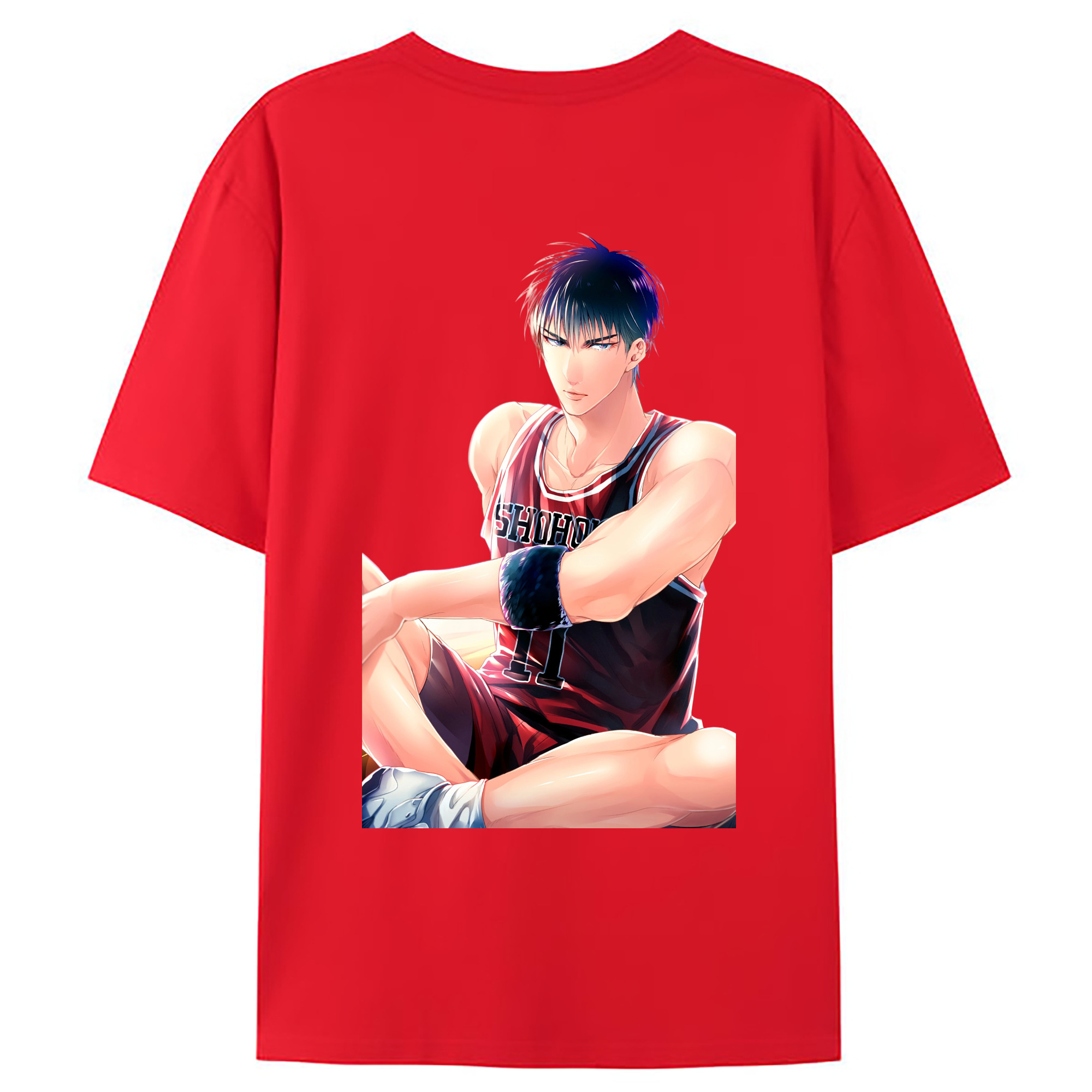 （画像用） SLAM DUNK／スラムダンク 綿100％ メンズ半袖Tシャツ（バックプリント） 通気性