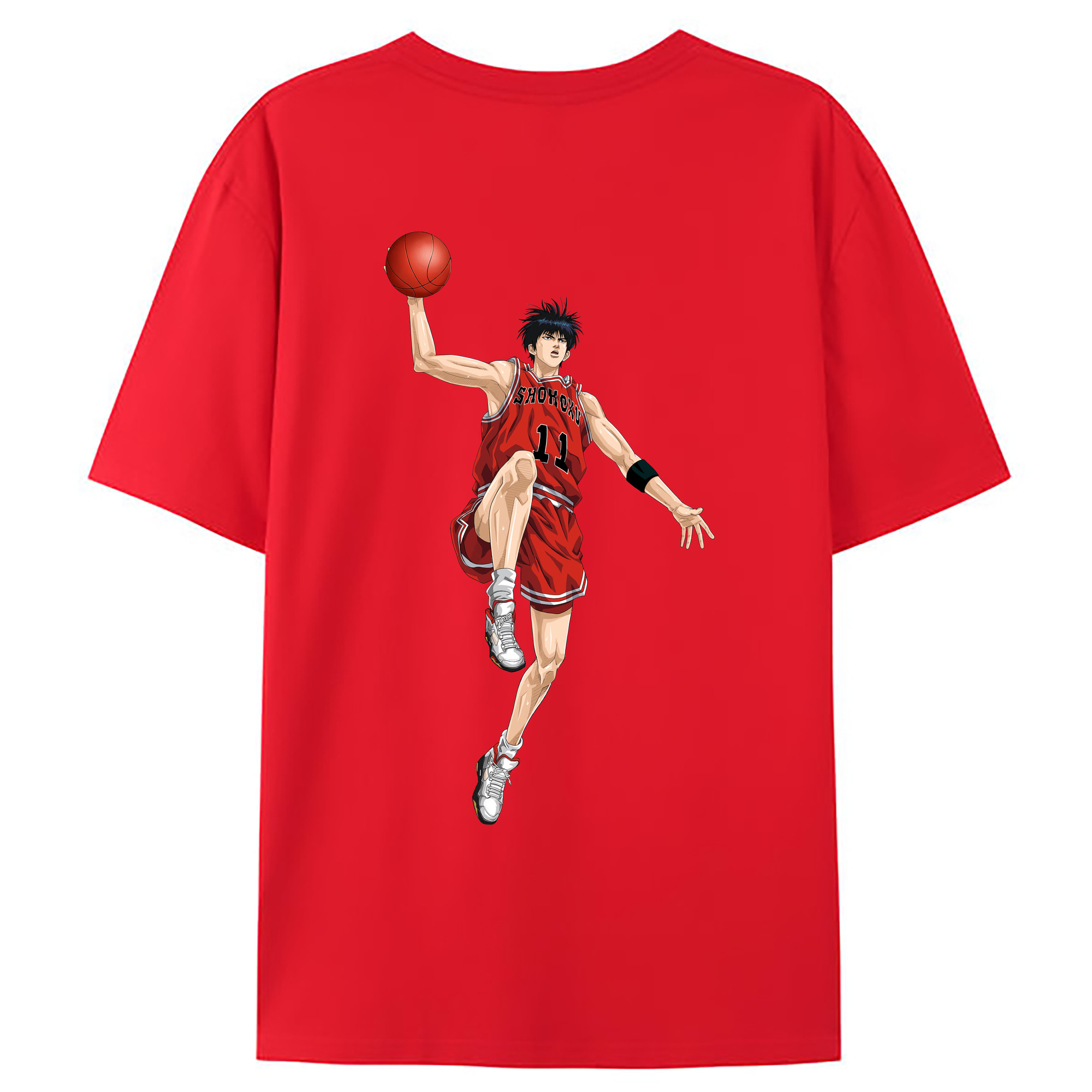 （画像用） SLAM DUNK／スラムダンク 綿100％ メンズ半袖Tシャツ（バックプリント） 通気性
