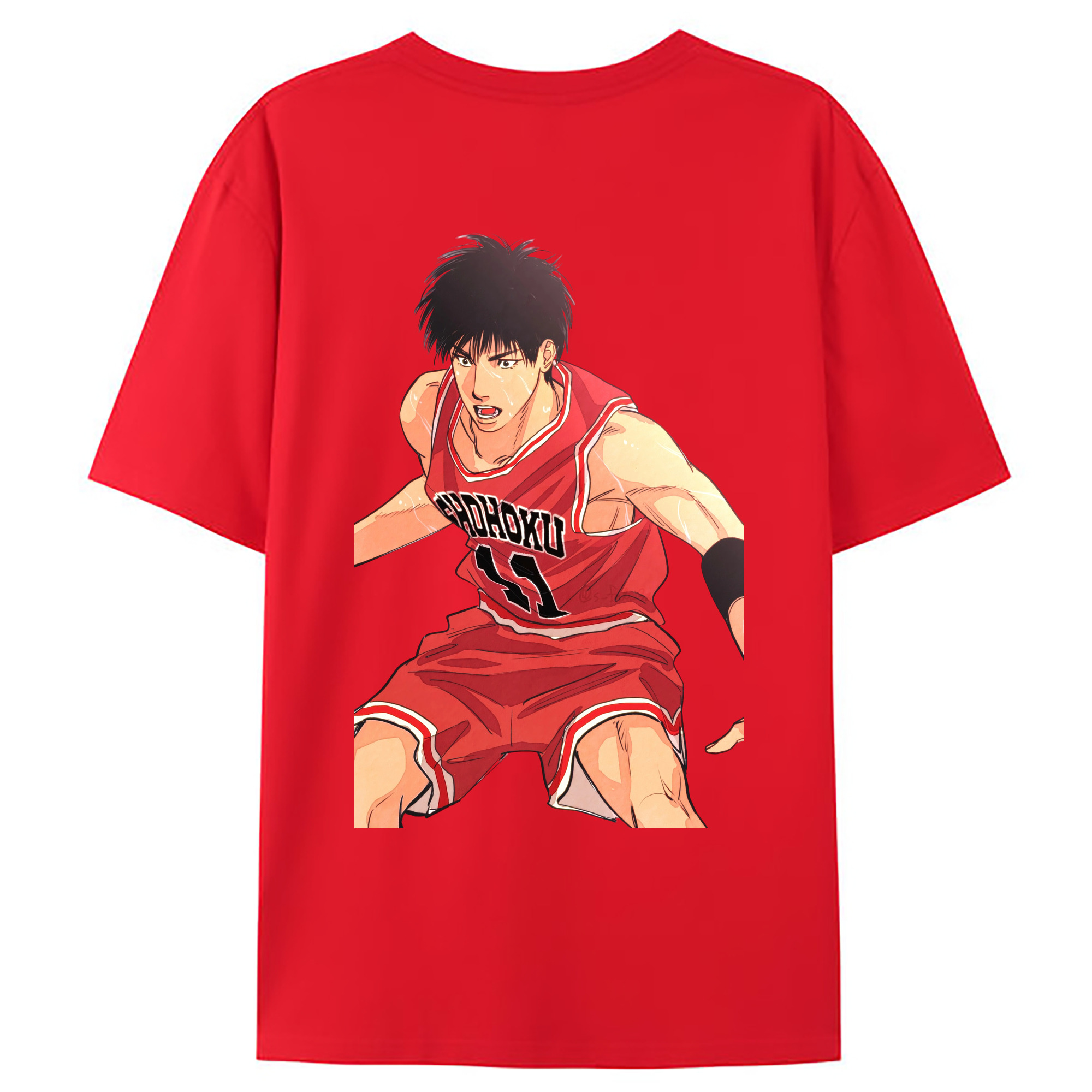 （画像用） SLAM DUNK／スラムダンク 綿100％ メンズ半袖Tシャツ（バックプリント） 通気性
