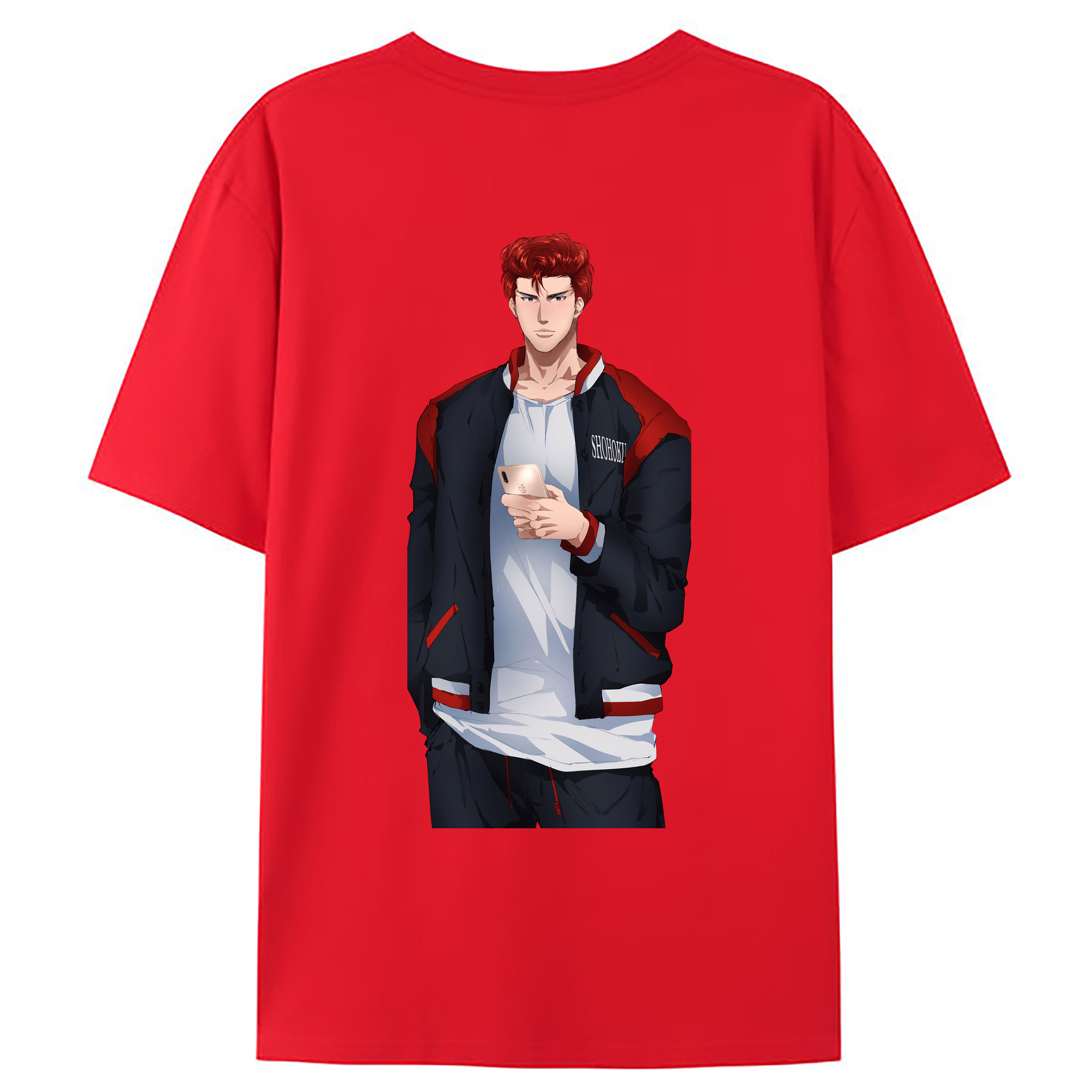 （画像用） SLAM DUNK／スラムダンク 綿100％ メンズ半袖Tシャツ（バックプリント） 通気性