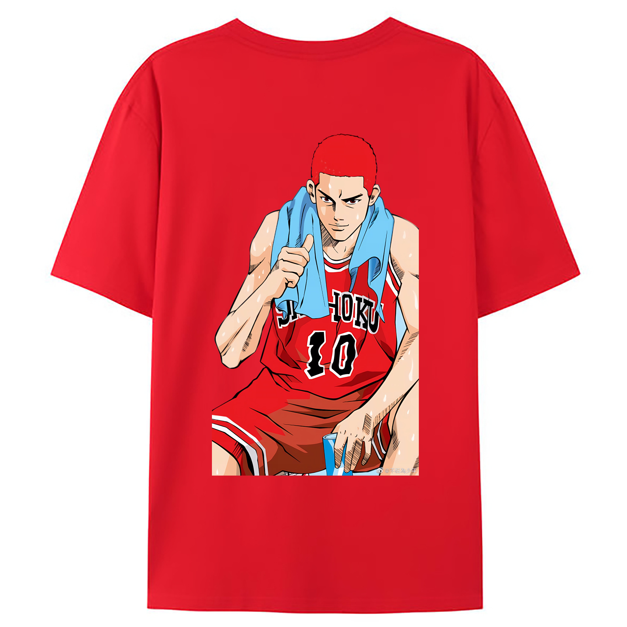 （画像用） SLAM DUNK／スラムダンク 綿100％ メンズ半袖Tシャツ（バックプリント） 通気性