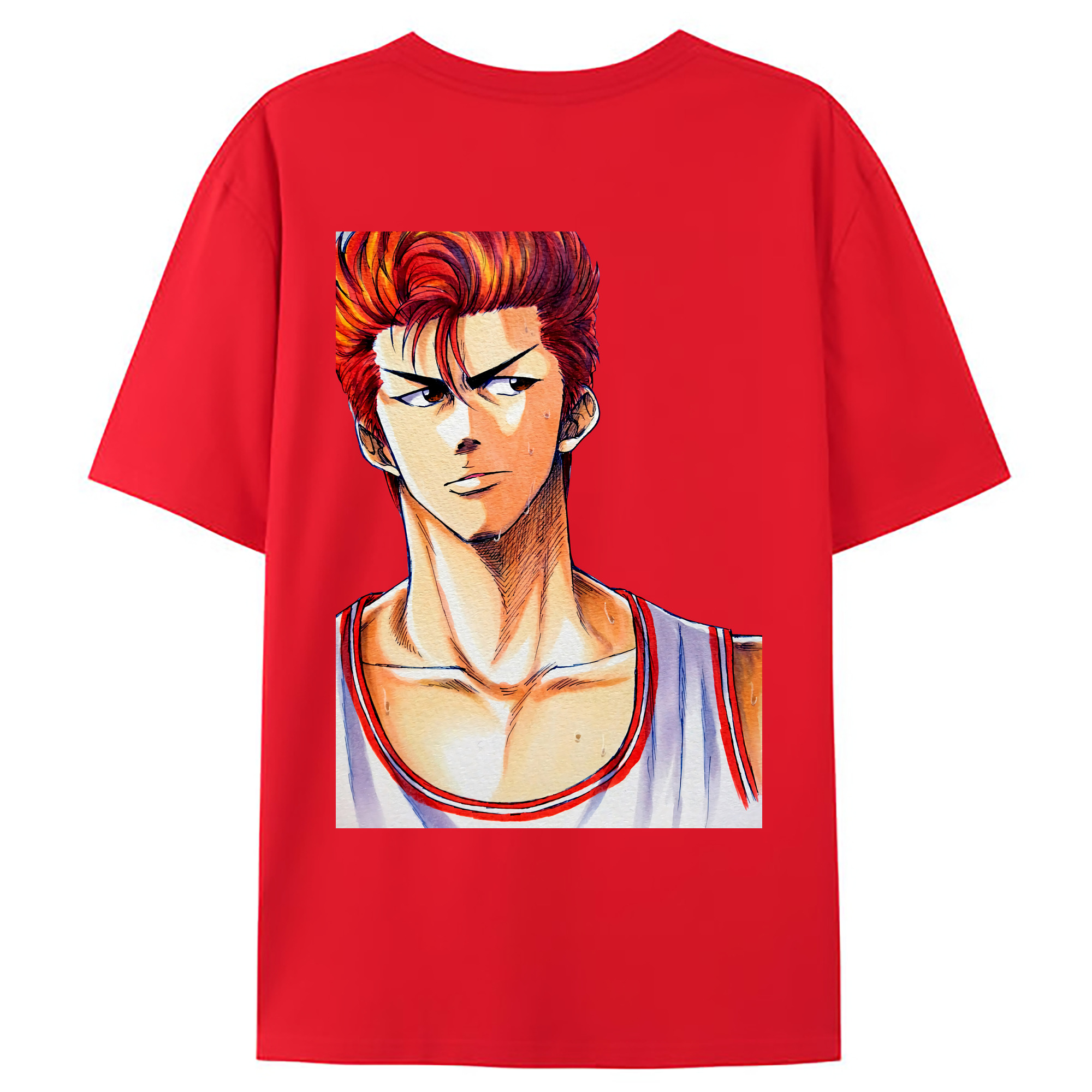 （画像用） SLAM DUNK／スラムダンク 綿100％ メンズ半袖Tシャツ（バックプリント） 通気性