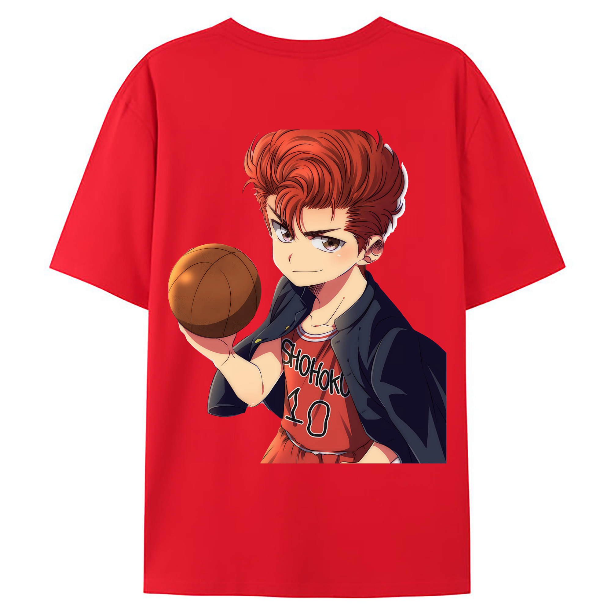 （画像用） SLAM DUNK／スラムダンク 綿100％ メンズ半袖Tシャツ（バックプリント） 通気性