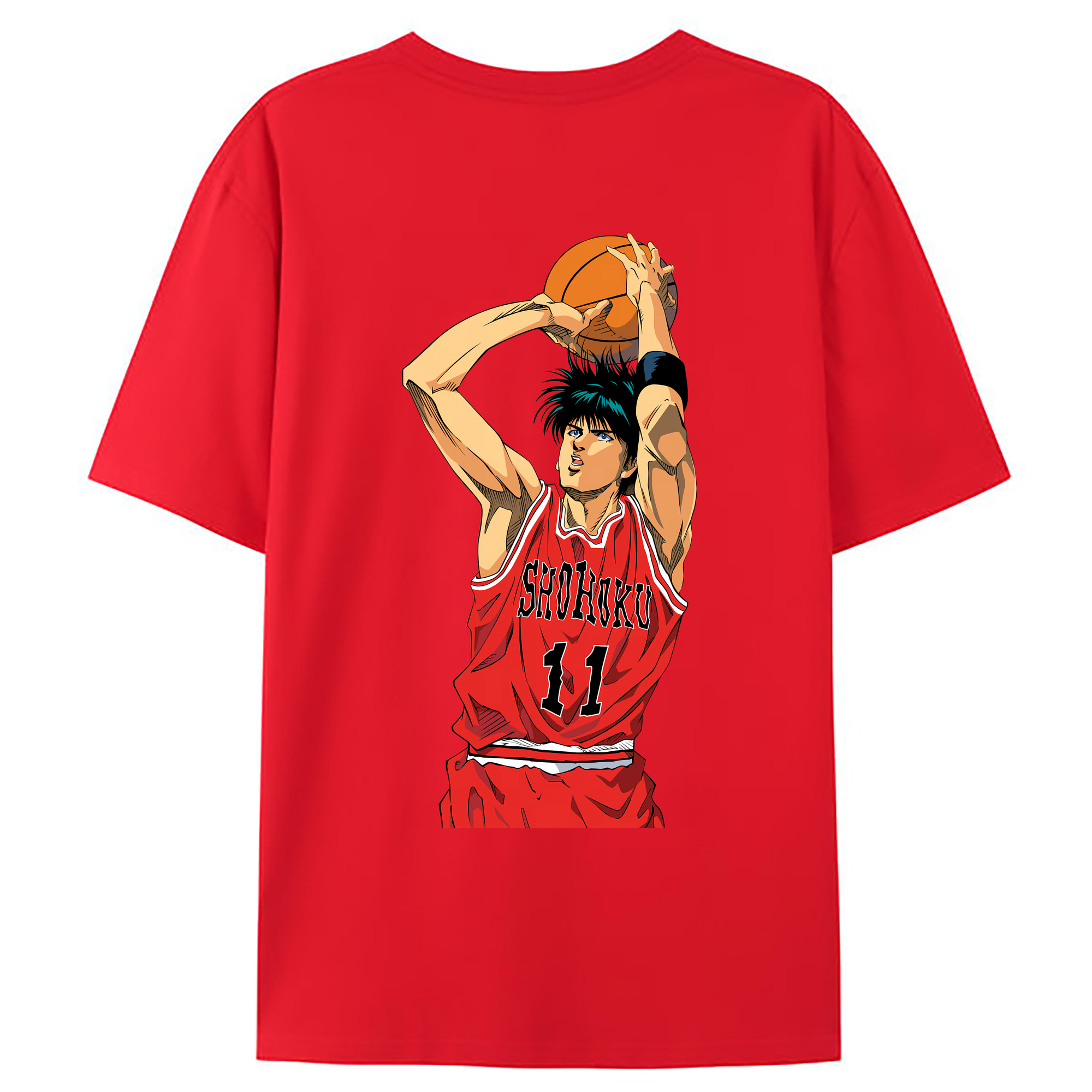 （画像用） SLAM DUNK／スラムダンク 綿100％ メンズ半袖Tシャツ（バックプリント） 通気性