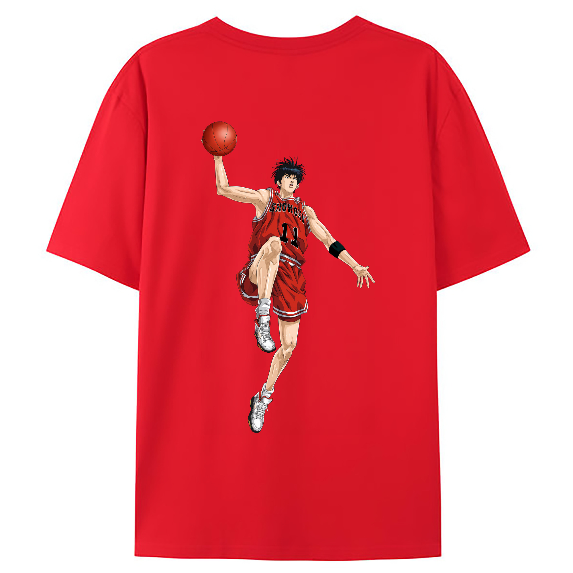（画像用） SLAM DUNK／スラムダンク 綿100％ メンズ半袖Tシャツ（バックプリント） 通気性