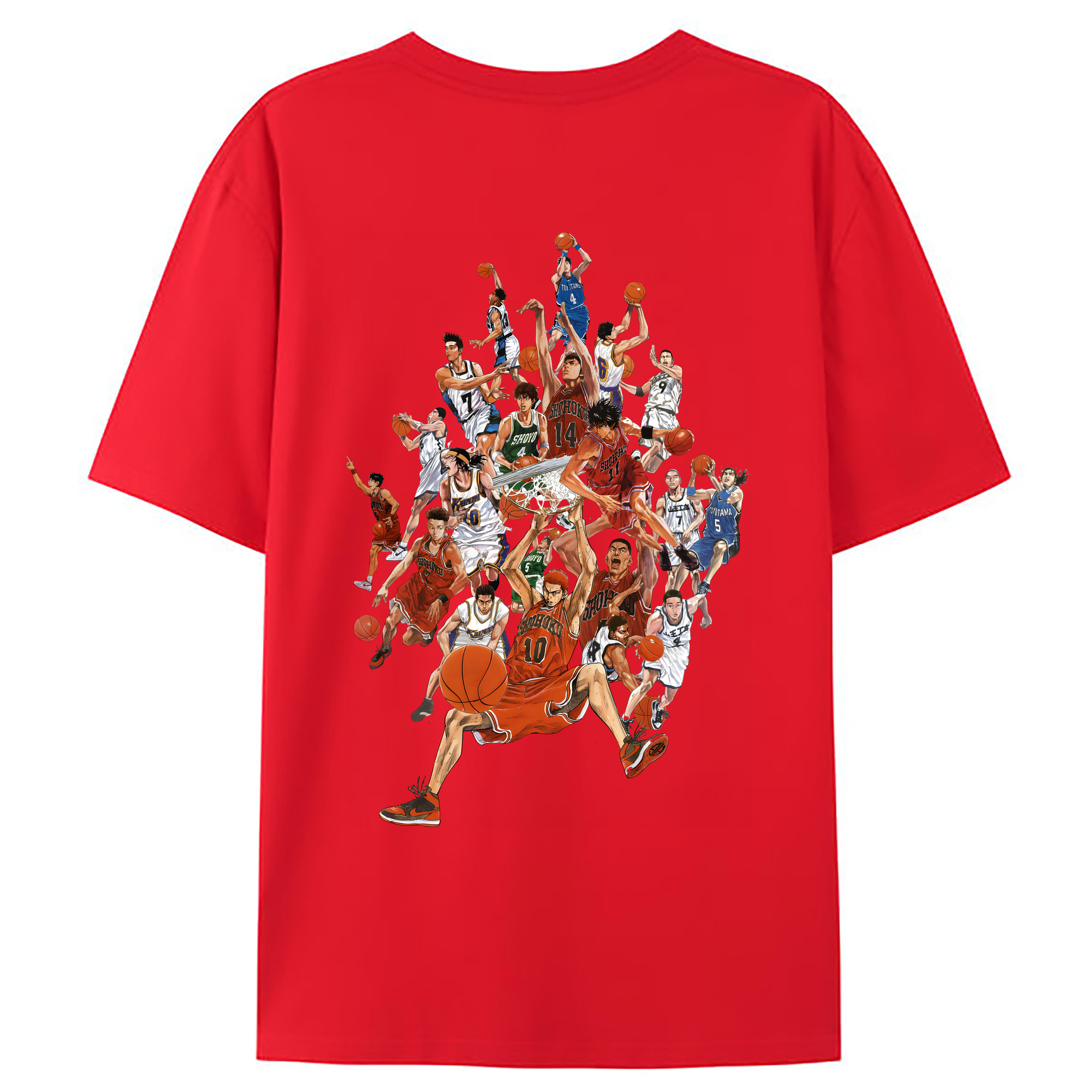 （画像用） SLAM DUNK／スラムダンク 綿100％ メンズ半袖Tシャツ（バックプリント） 通気性