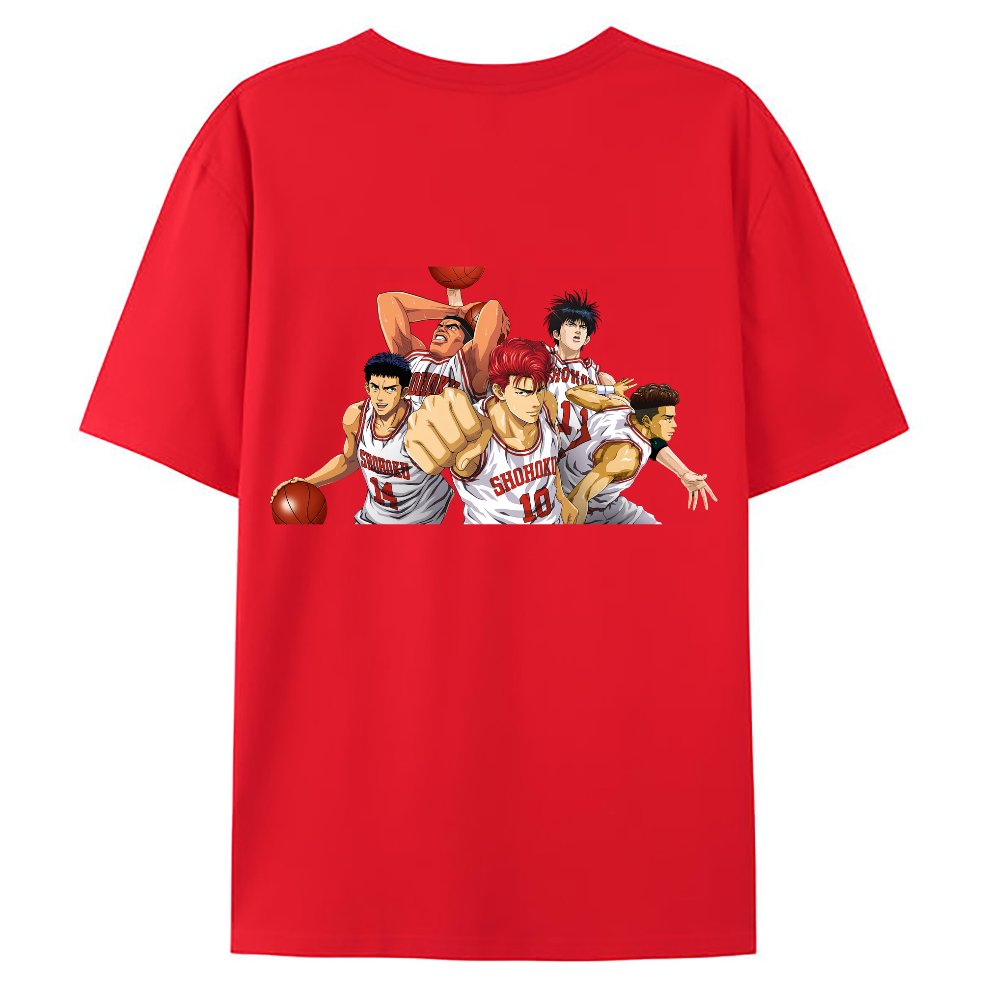 （画像用） SLAM DUNK／スラムダンク 綿100％ メンズ半袖Tシャツ（バックプリント） 通気性