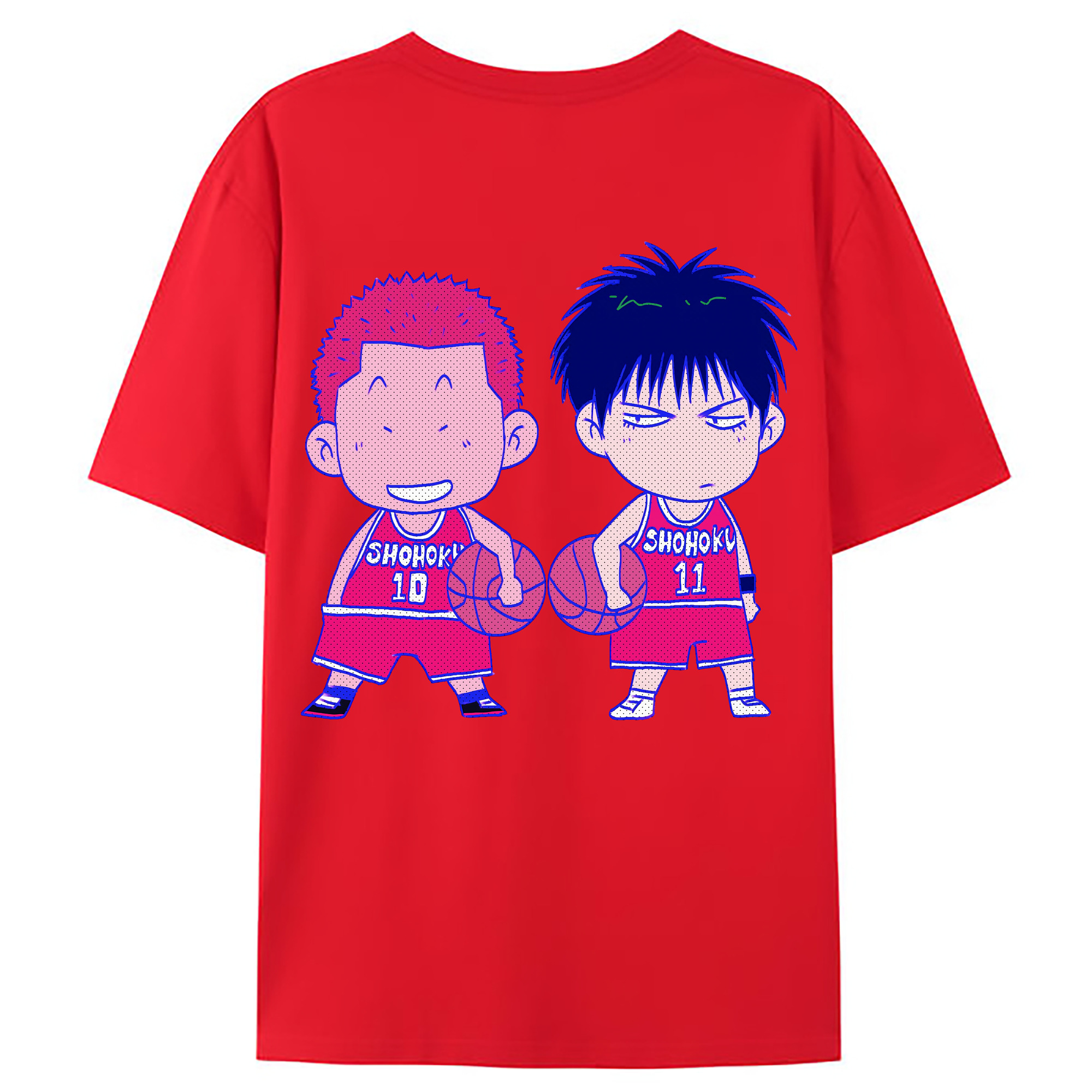 （画像用） SLAM DUNK／スラムダンク 綿100％ メンズ半袖Tシャツ（バックプリント） 通気性