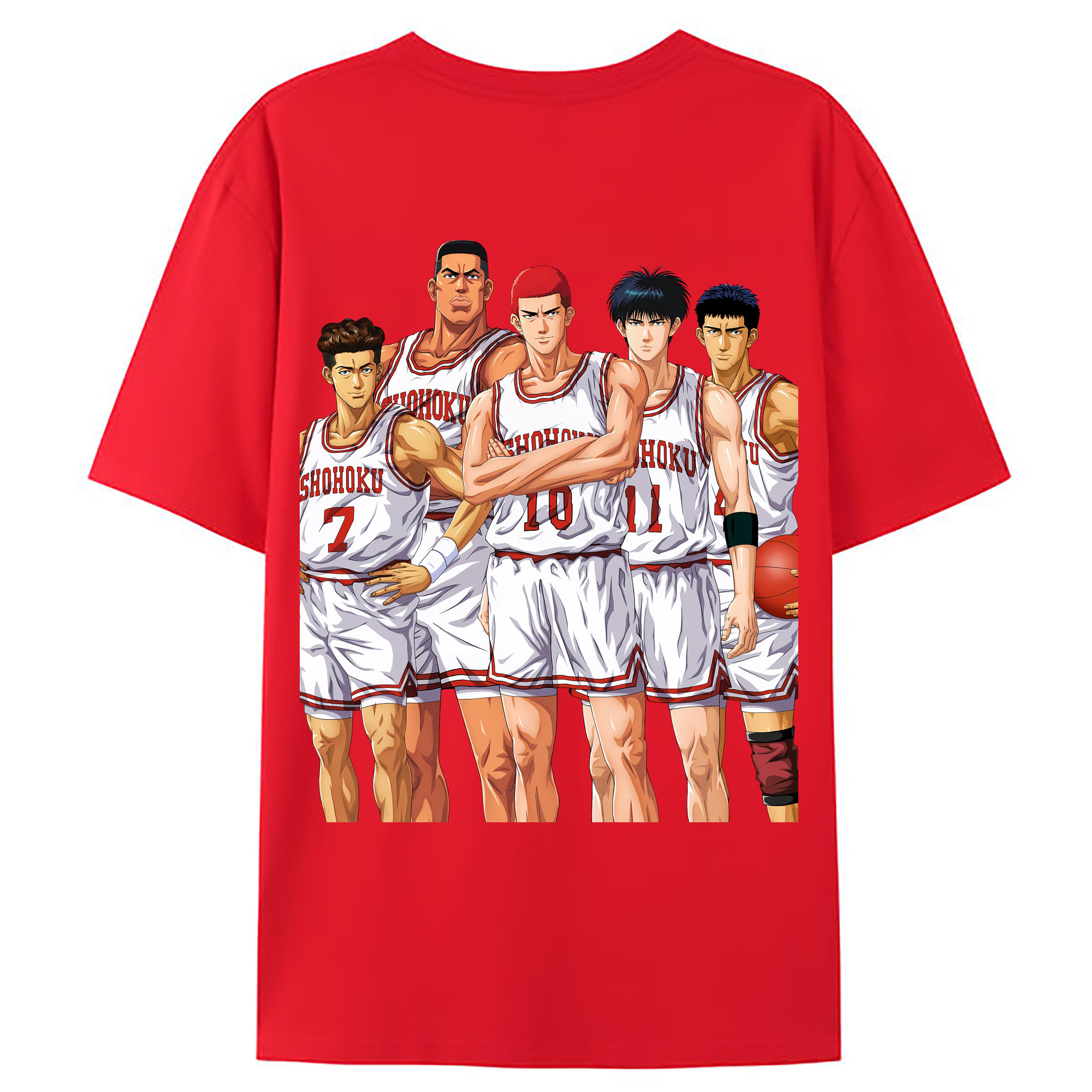 （画像用） SLAM DUNK／スラムダンク 綿100％ メンズ半袖Tシャツ（バックプリント） 通気性
