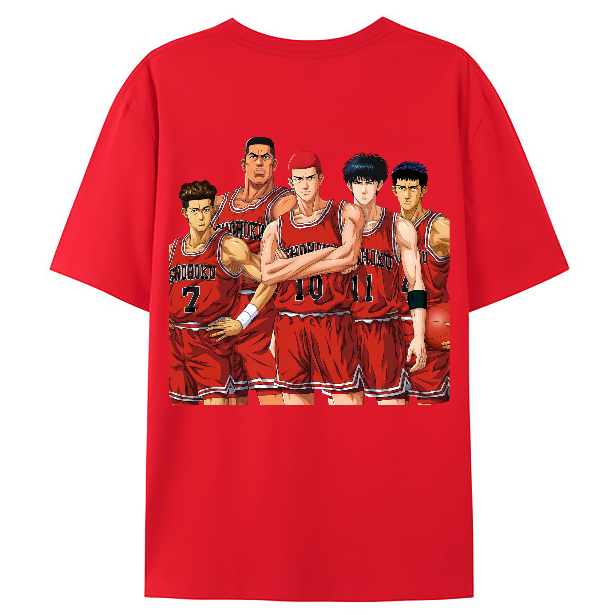 （画像用） SLAM DUNK／スラムダンク 綿100％ メンズ半袖Tシャツ（バックプリント） 通気性