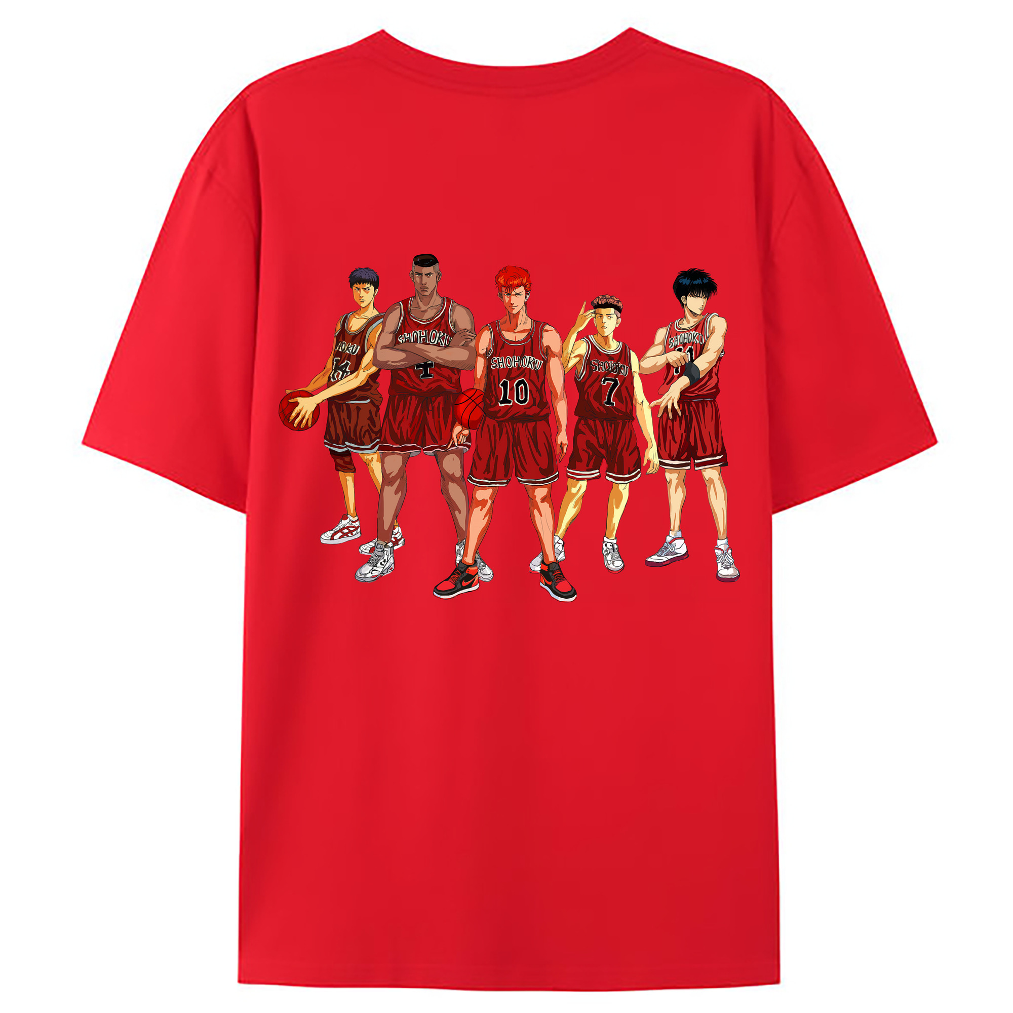 （画像用） SLAM DUNK／スラムダンク 綿100％ メンズ半袖Tシャツ（バックプリント） 通気性